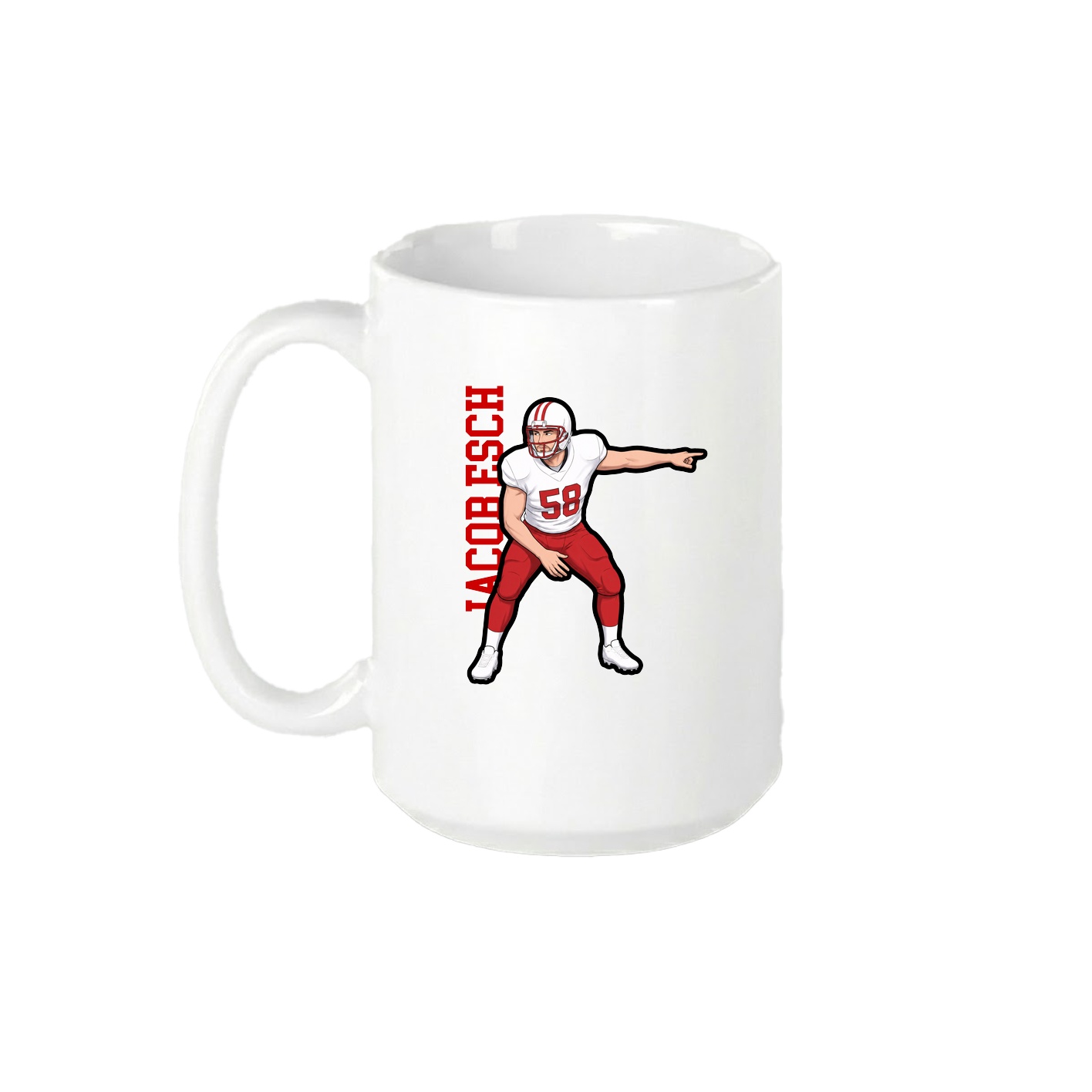 15oz Coffee Mug — Name Vertical in White