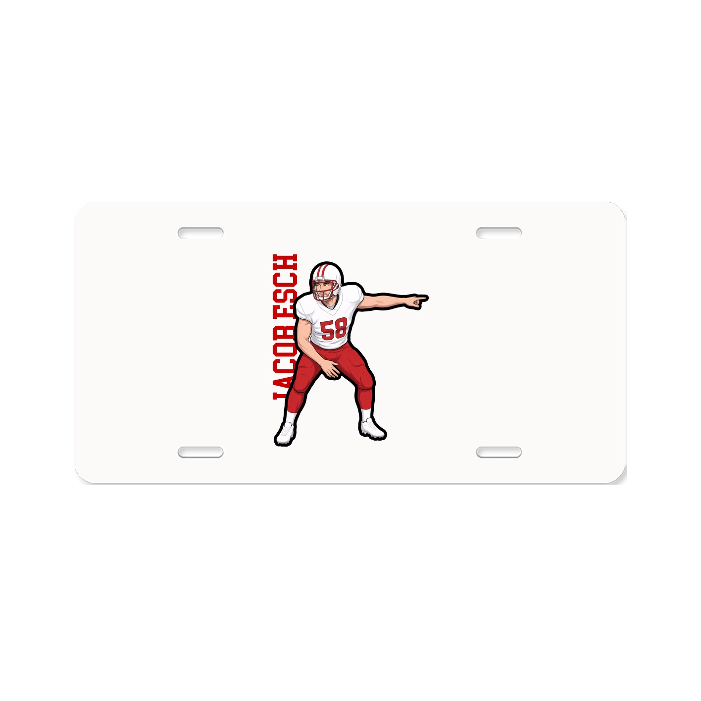 License Plate — Name Vertical in Classic