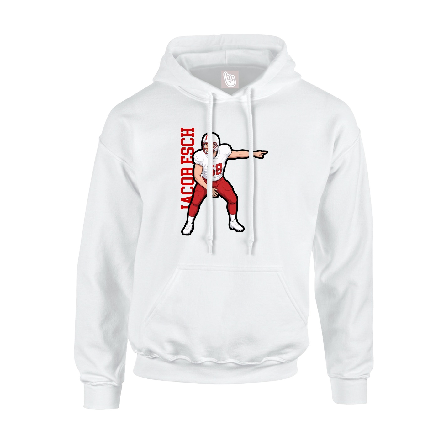Youth Hoodie — Name Vertical in White