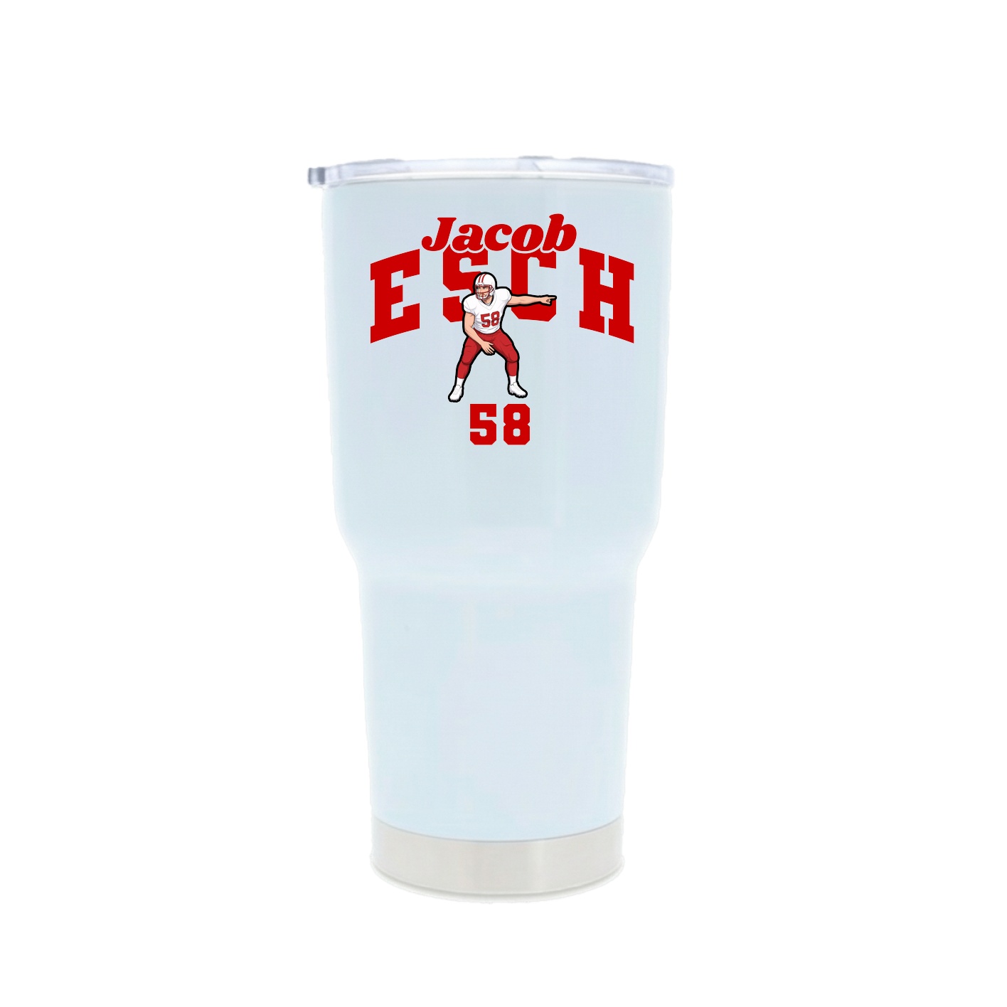 30oz Stainless Steel Tumbler — Signature Arch in White