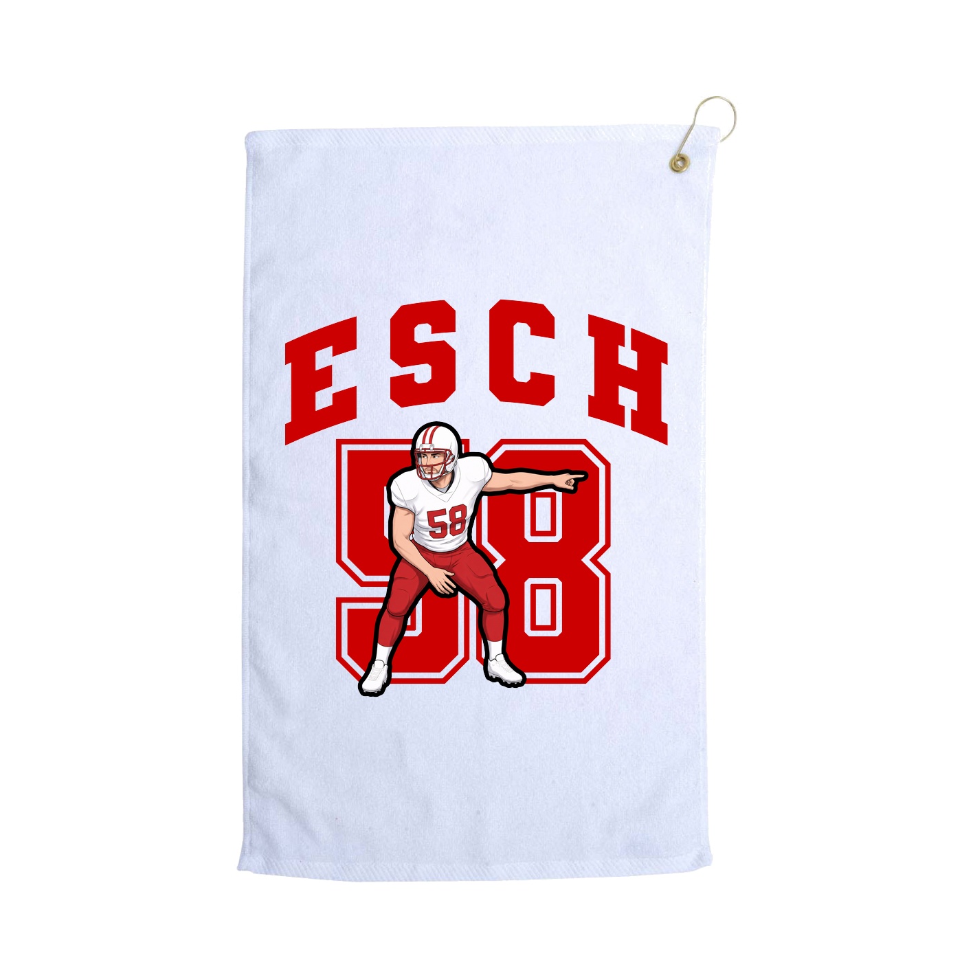 Golf Towel — Number in White