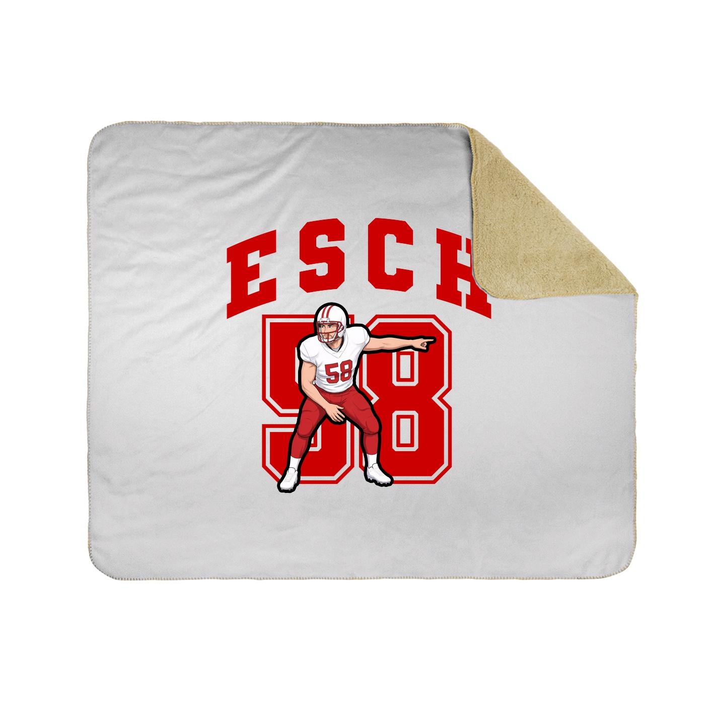 Throw Blanket — Number in White