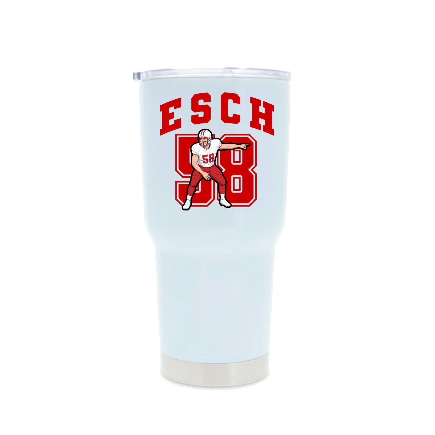 30oz Stainless Steel Tumbler — Number in White