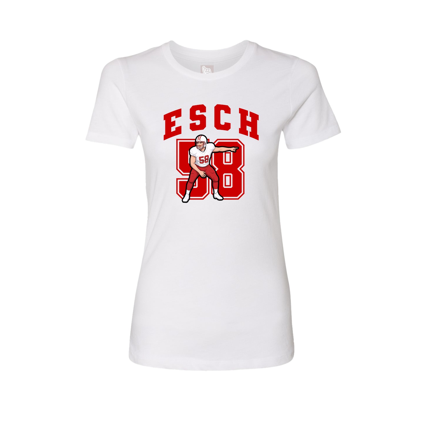 Fitted Women's Tee — Number in White