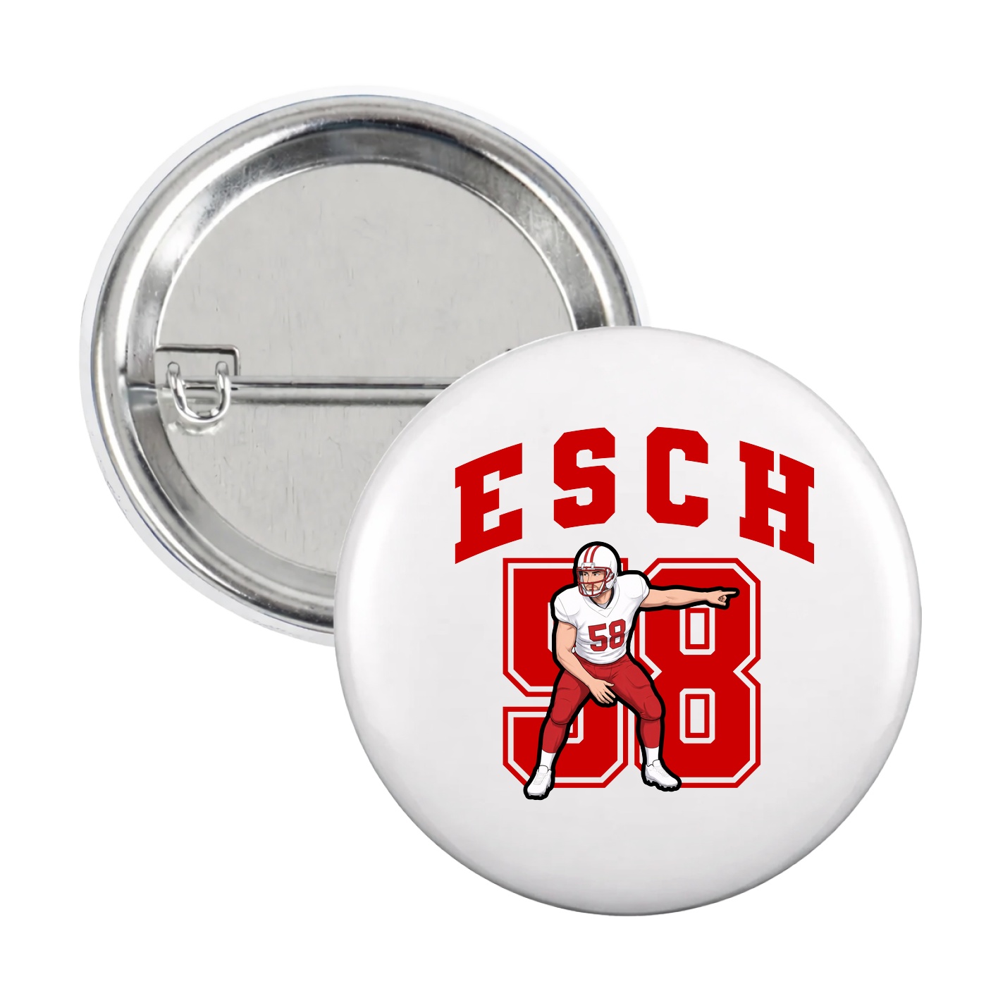Game Day Button — Number in White