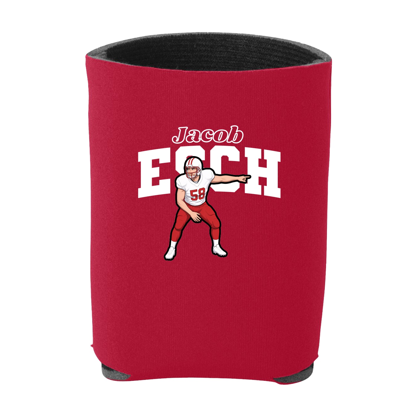 Can Holder — Name Arch in Red