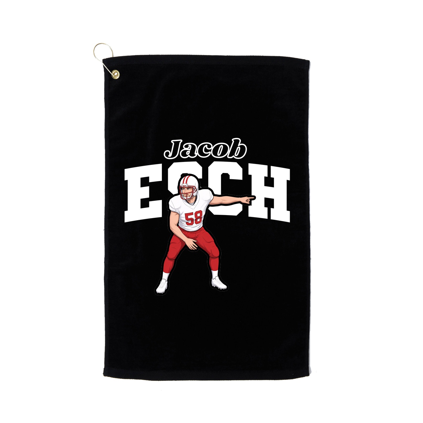 Golf Towel — Name Arch in Black