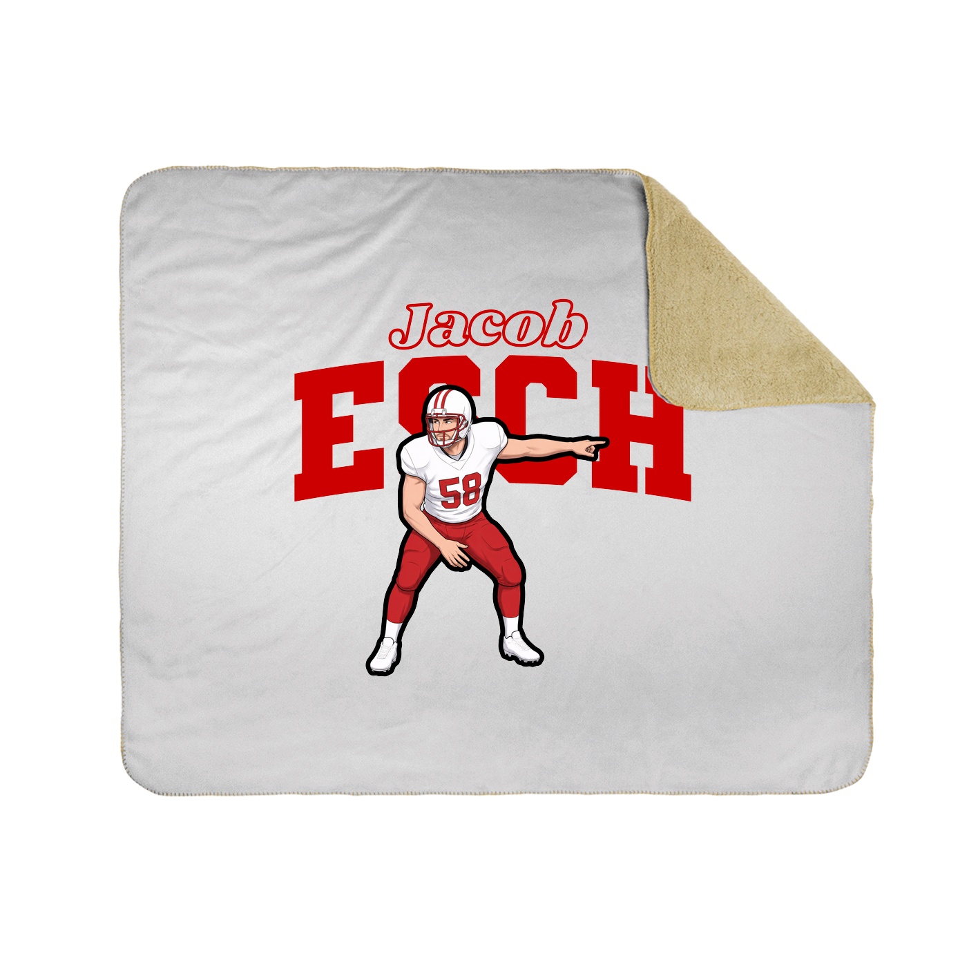 Throw Blanket — Name Arch in White