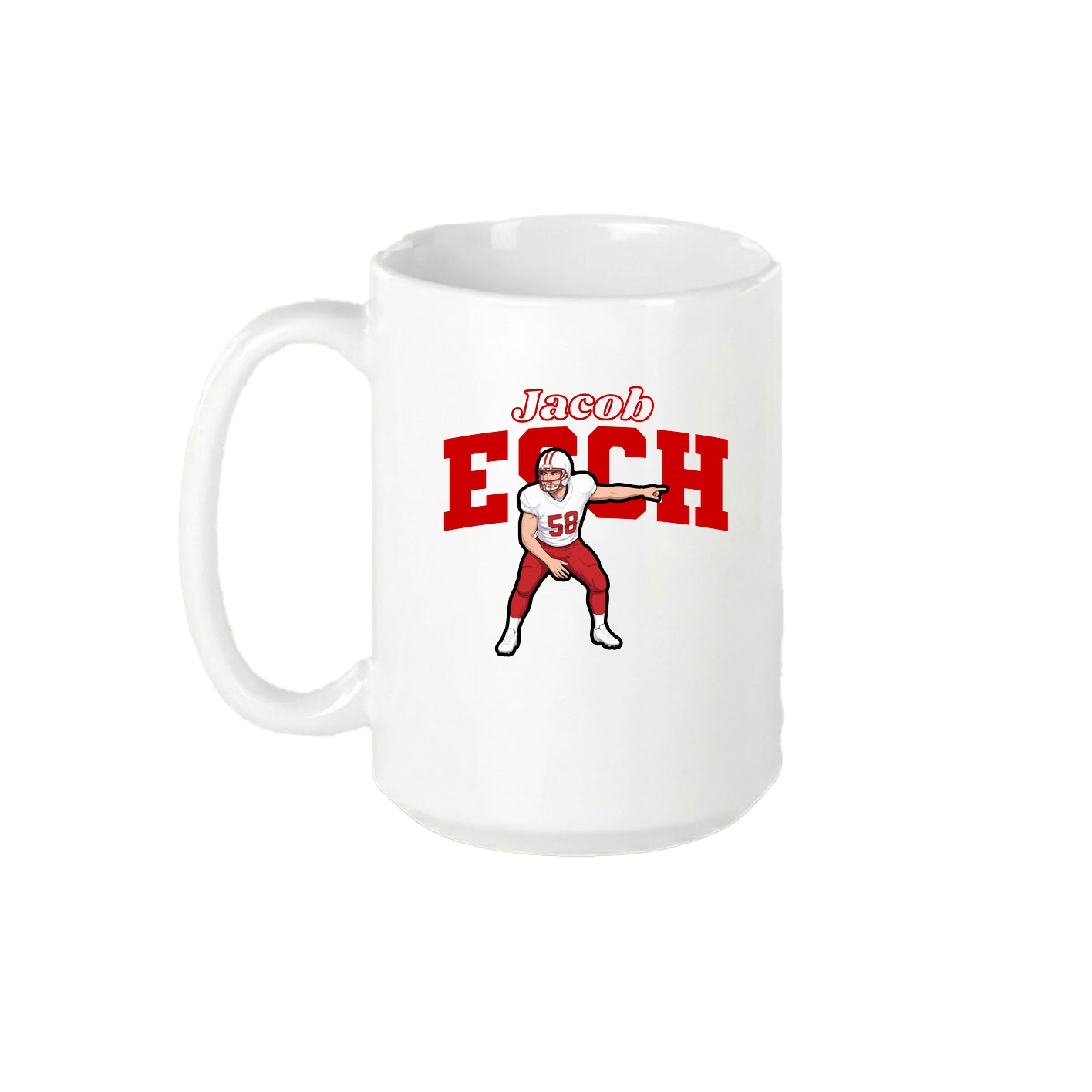 15oz Coffee Mug — Name Arch in White