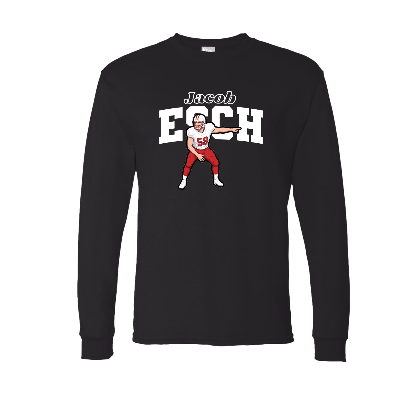 Long Sleeve Tee — Name Arch in Black