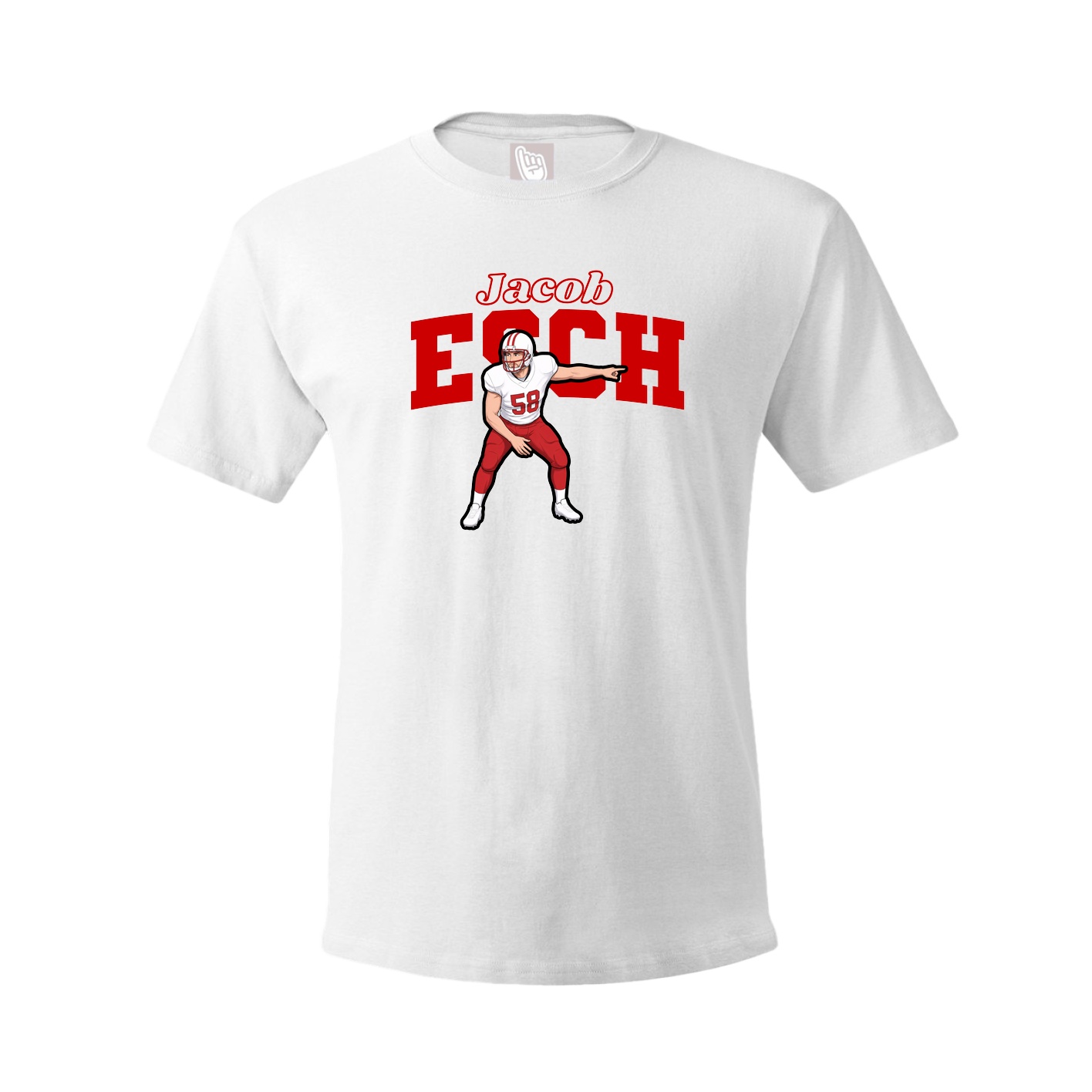 Youth Tee — Name Arch in White