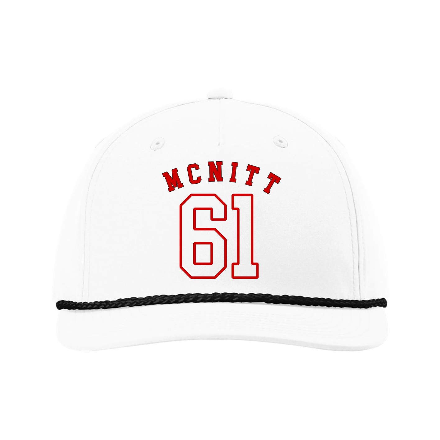 Five-Panel Classic Rope Cap — Shirsey Arch in White