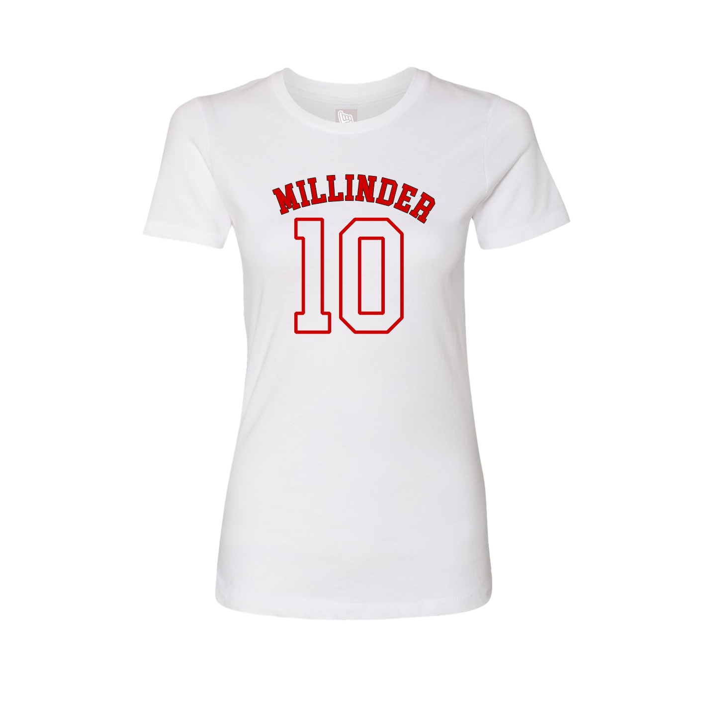 Fitted Women's Tee — Shirsey Arch in White