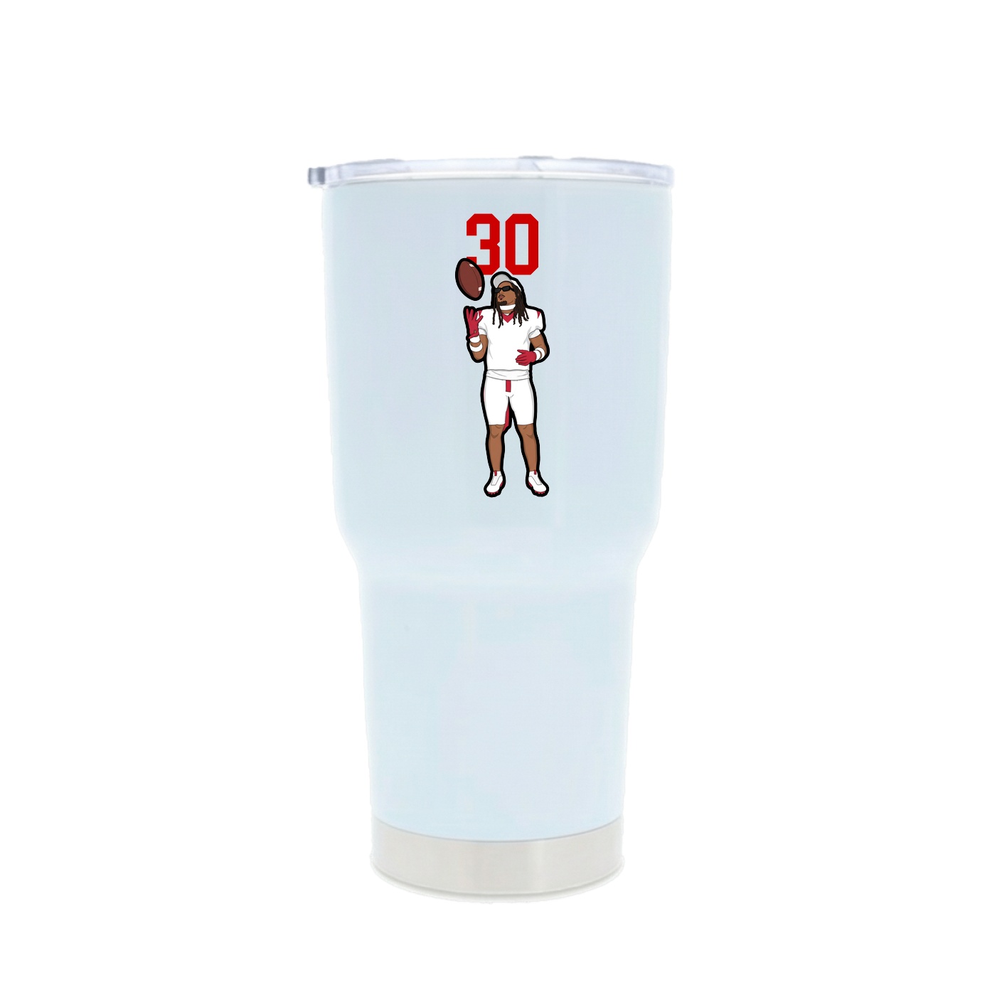 30oz Stainless Steel Tumbler — Number Top in White