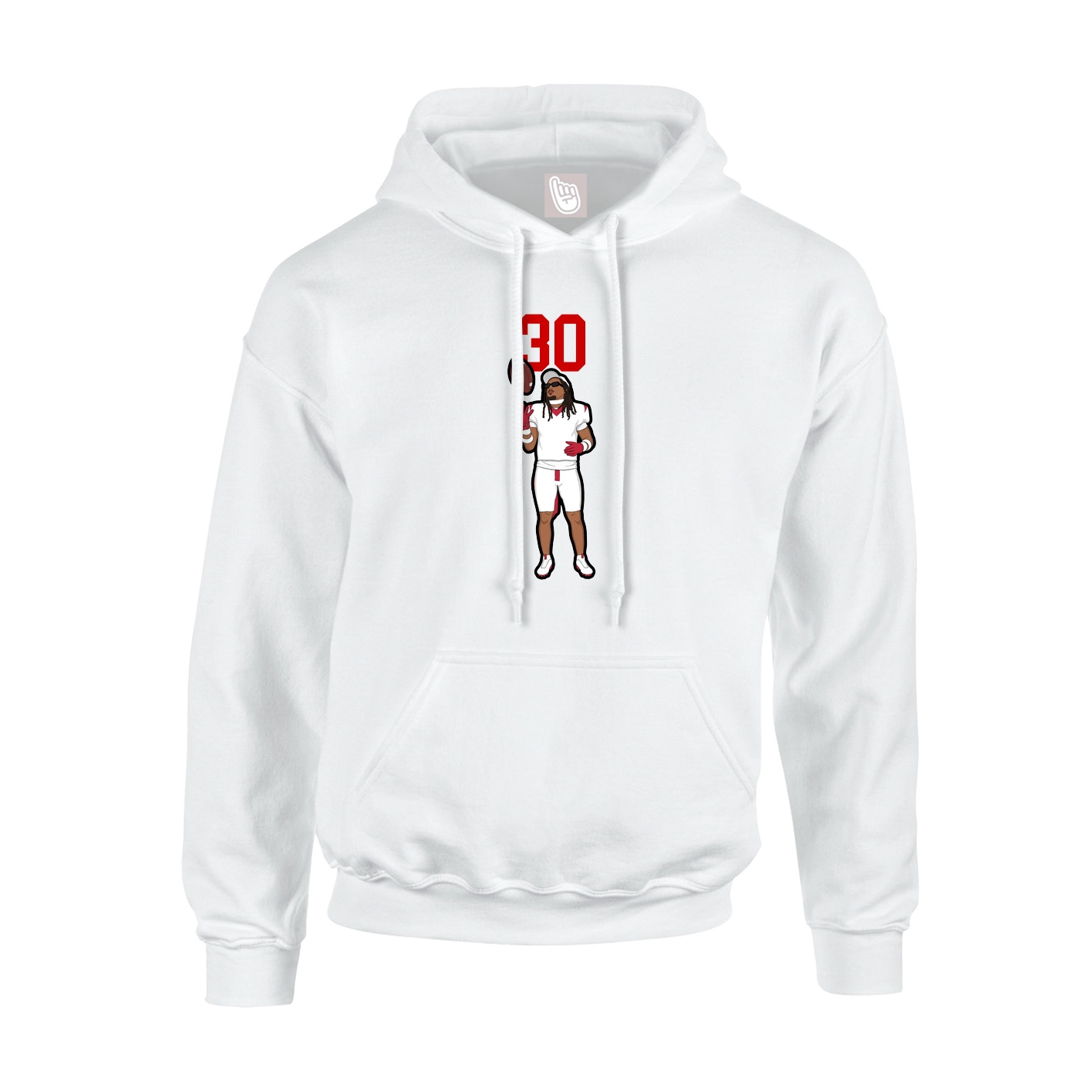 Youth Hoodie — Number Top in White