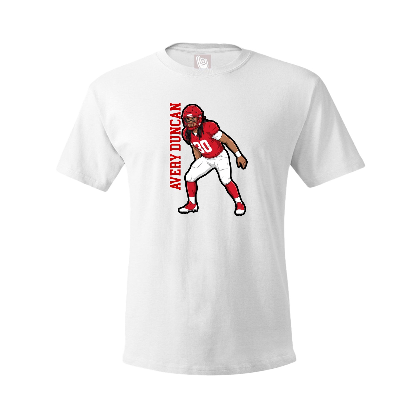 Tee — Name Vertical in White