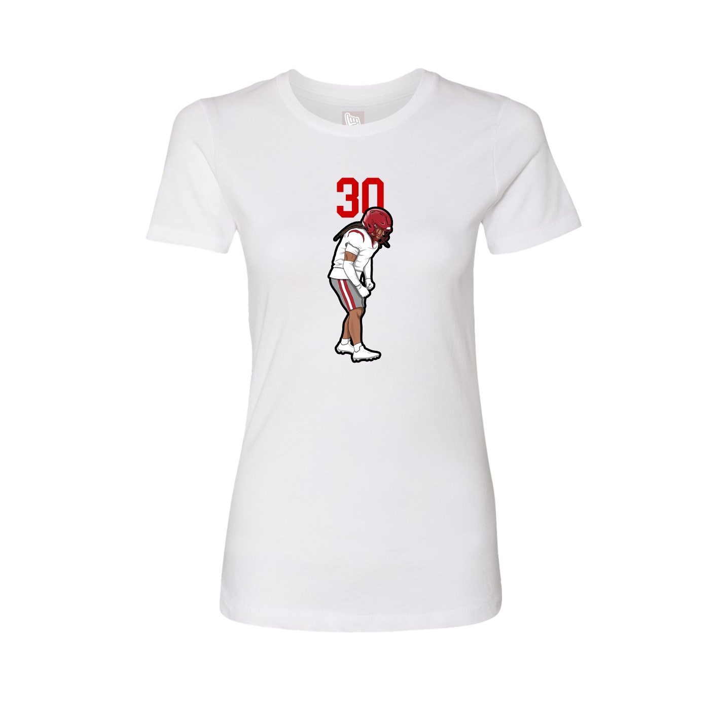 Fitted Women's Tee — Number Top in White