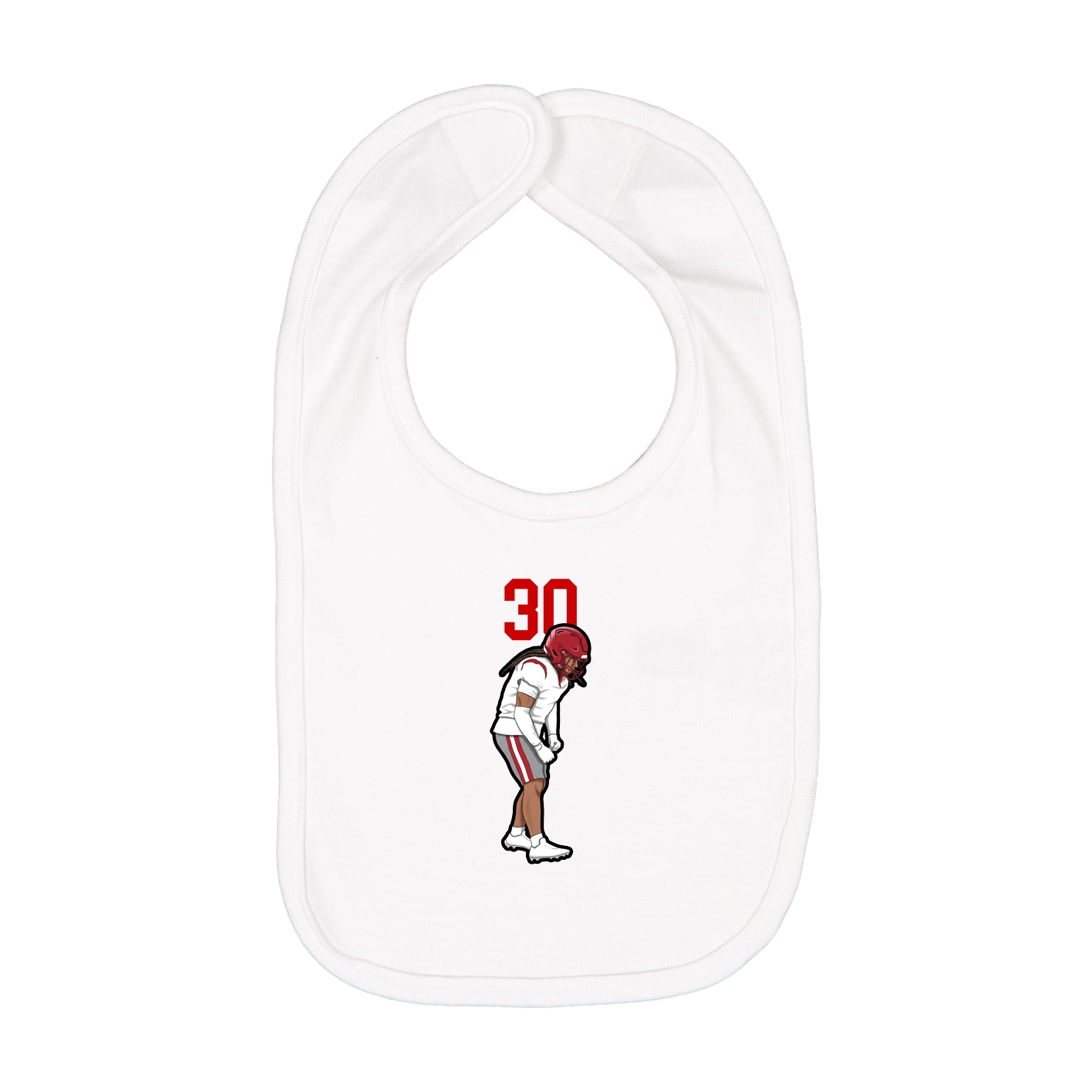 Infant Bib — Number Top in White