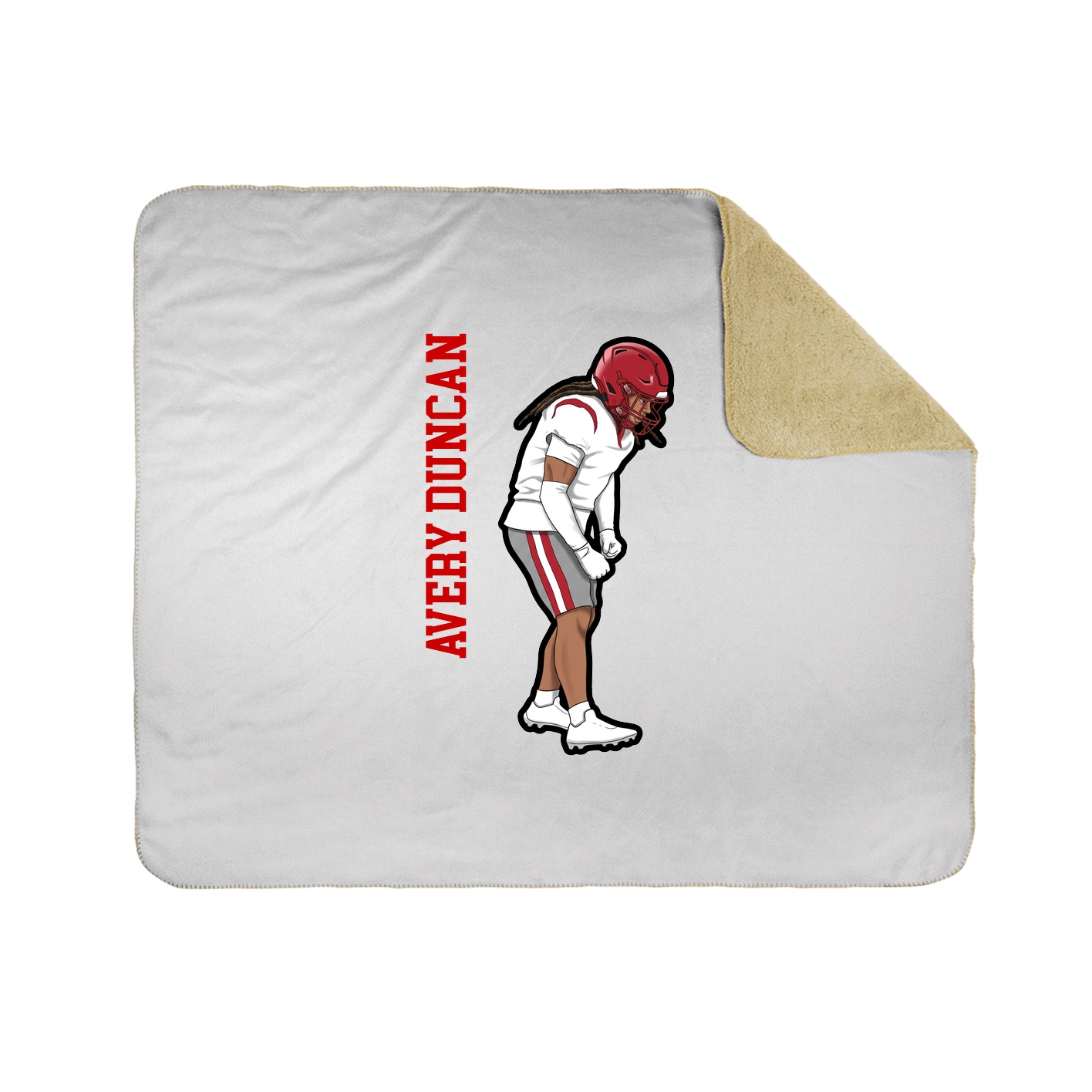 Throw Blanket — Name Vertical in White
