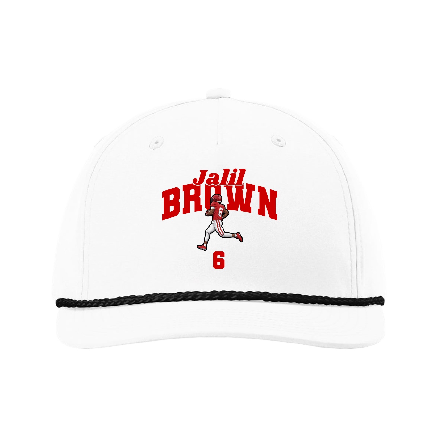 Five-Panel Classic Rope Cap — Signature Arch in White
