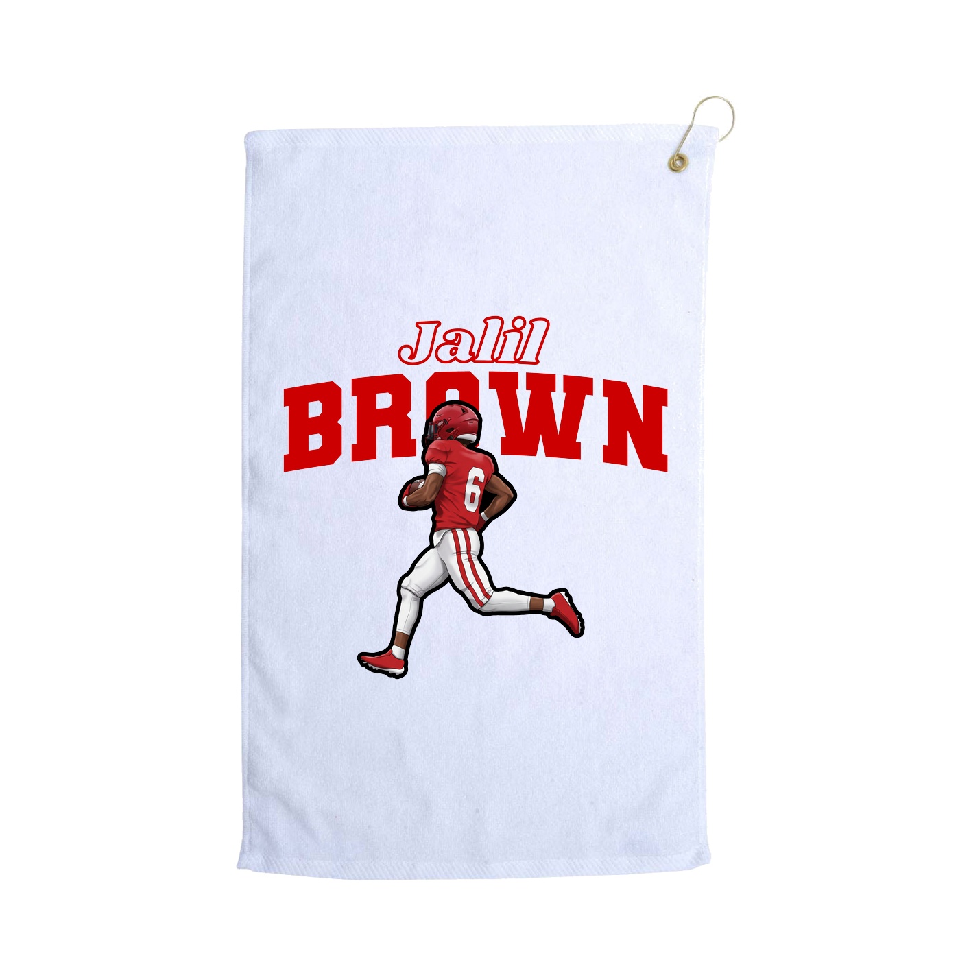 Golf Towel — Name Arch in White