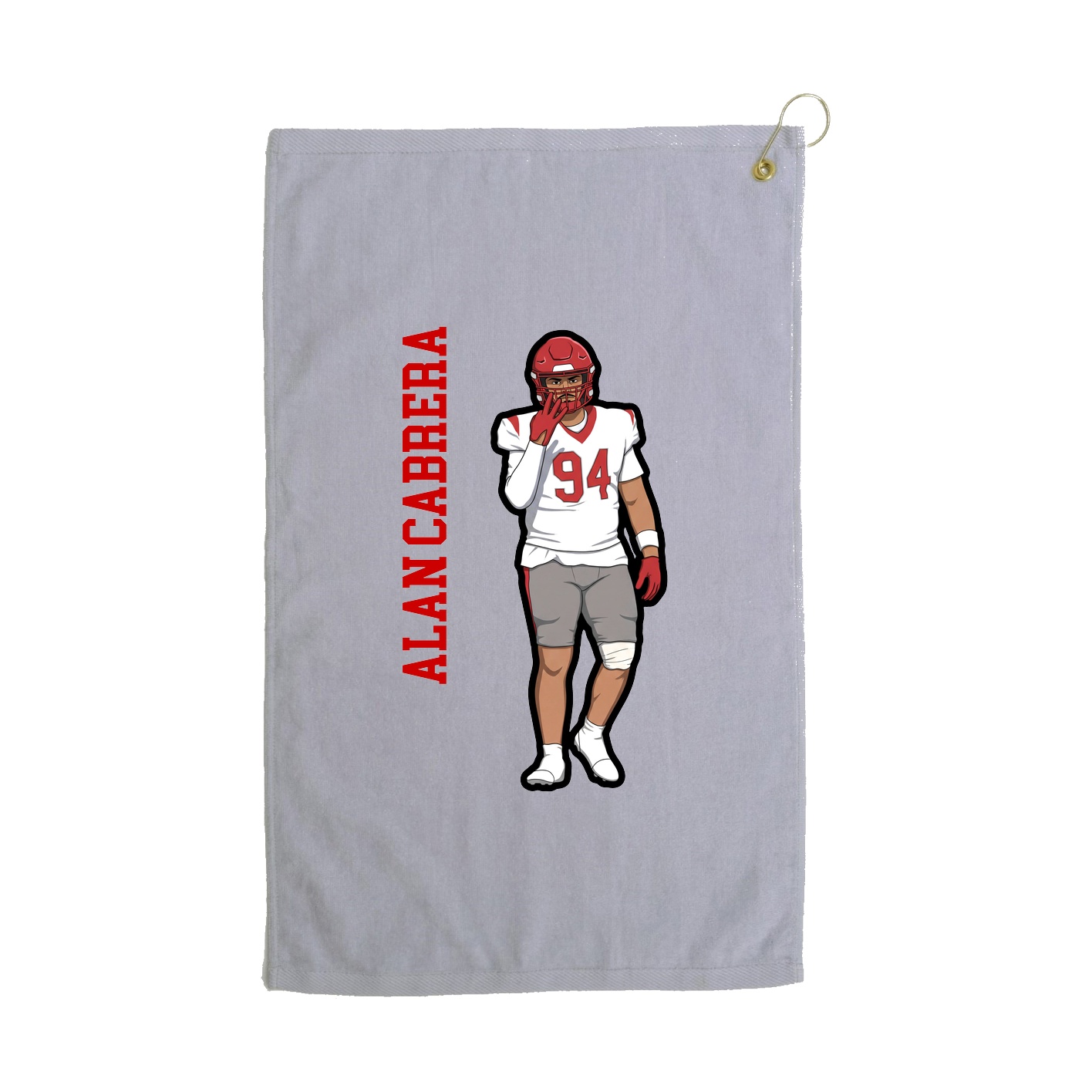 Golf Towel — Name Vertical in Grey