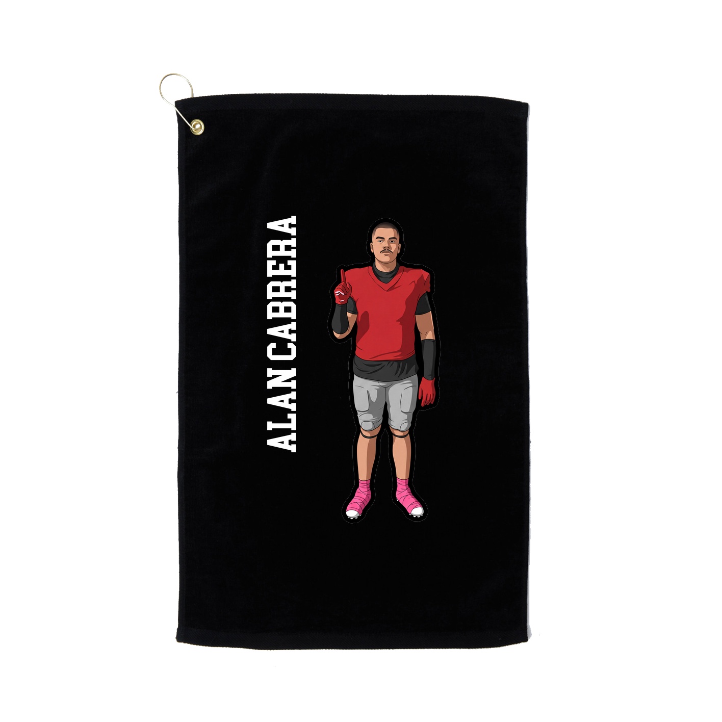 Golf Towel — Name Vertical in Black