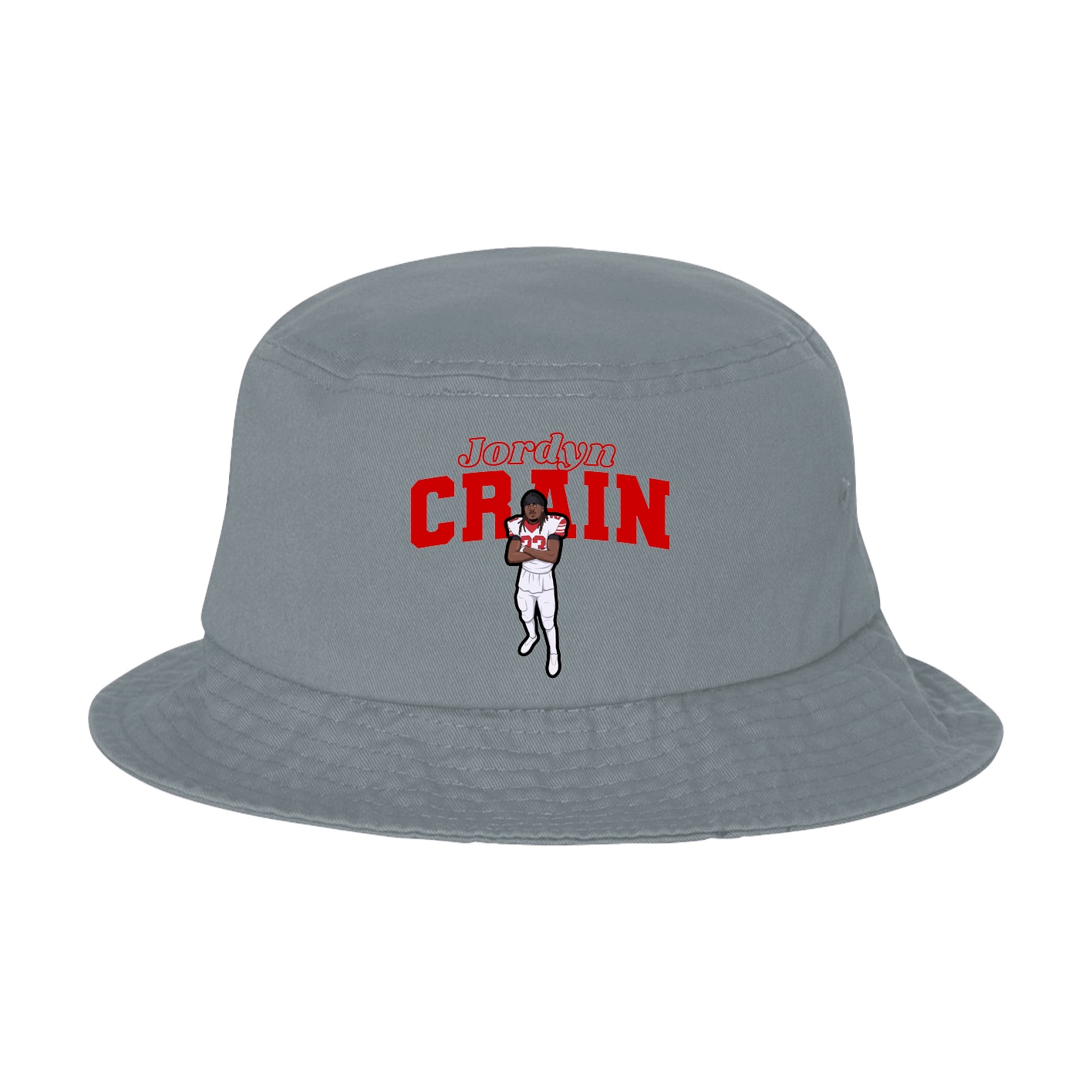 Bucket Cap — Name Arch in Grey