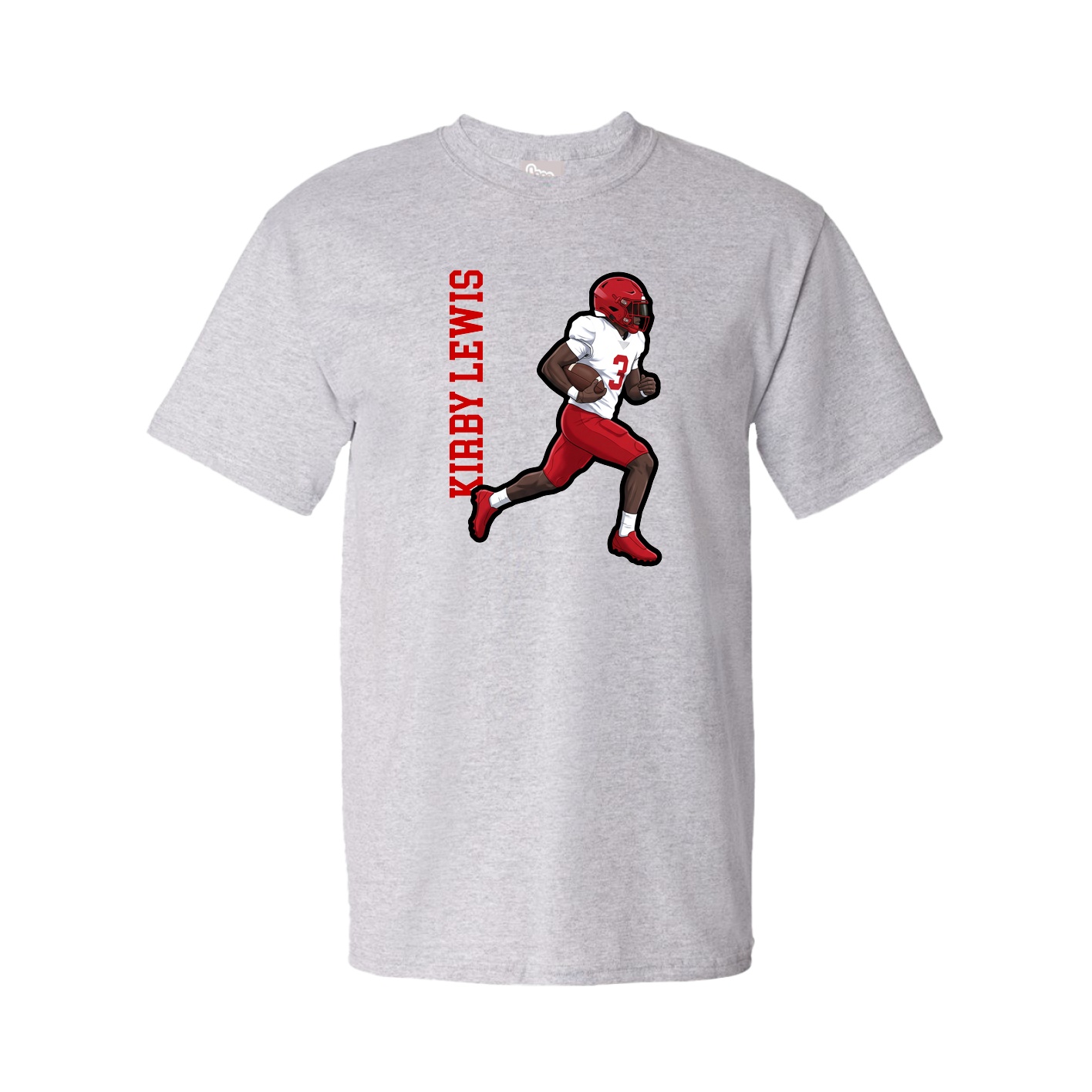 Youth Tee — Name Vertical in Grey