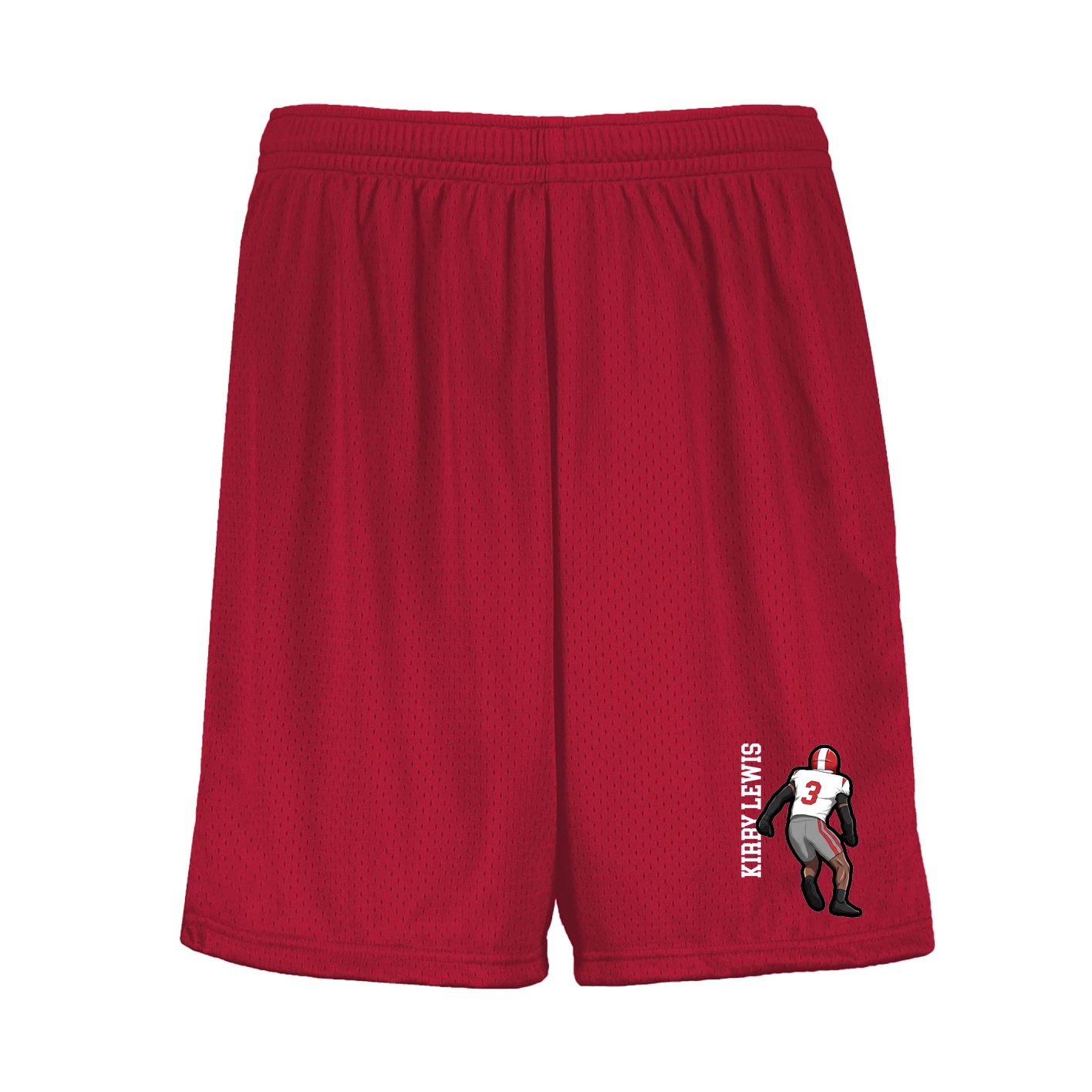 Shorts — Name Vertical in Red