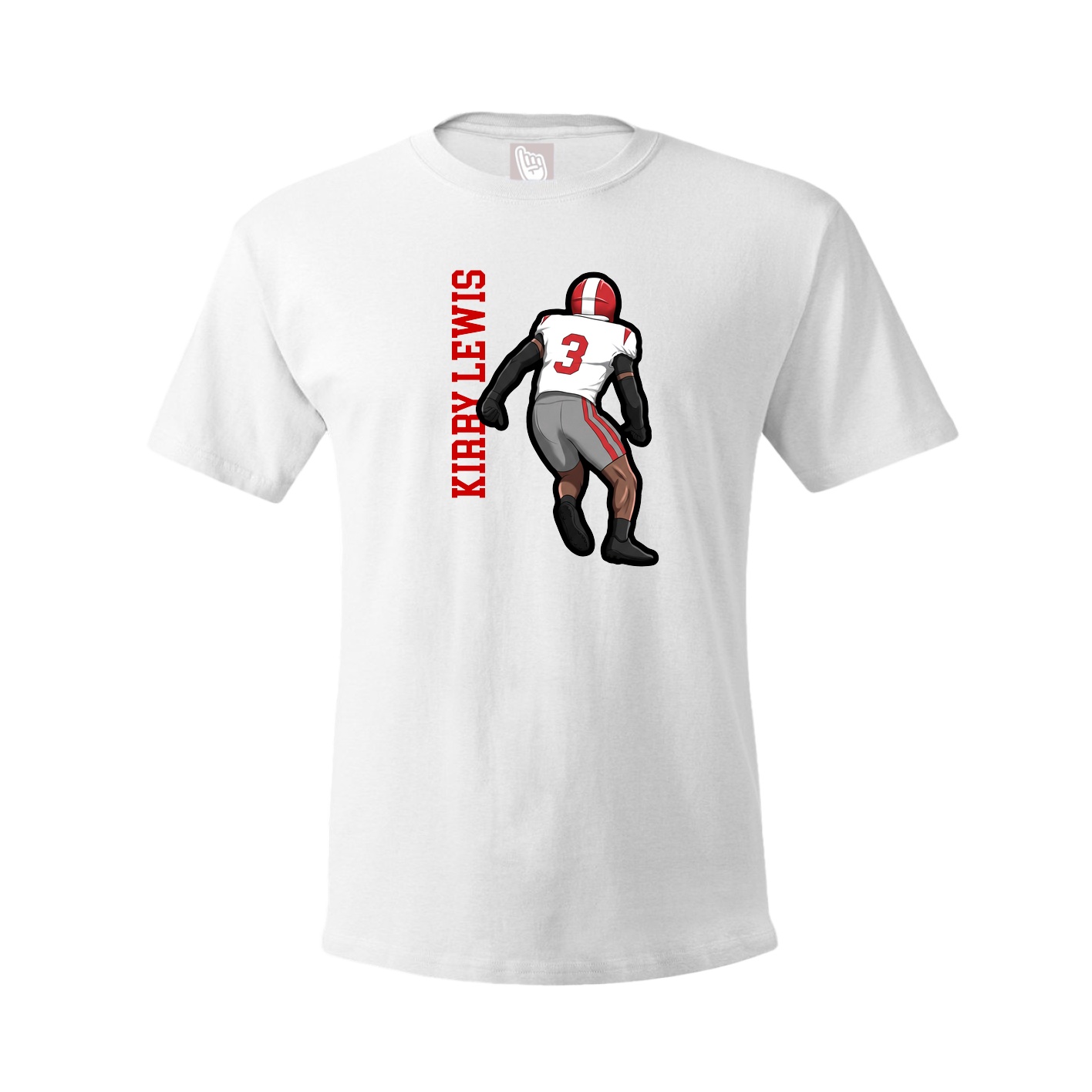 Youth Tee — Name Vertical in White