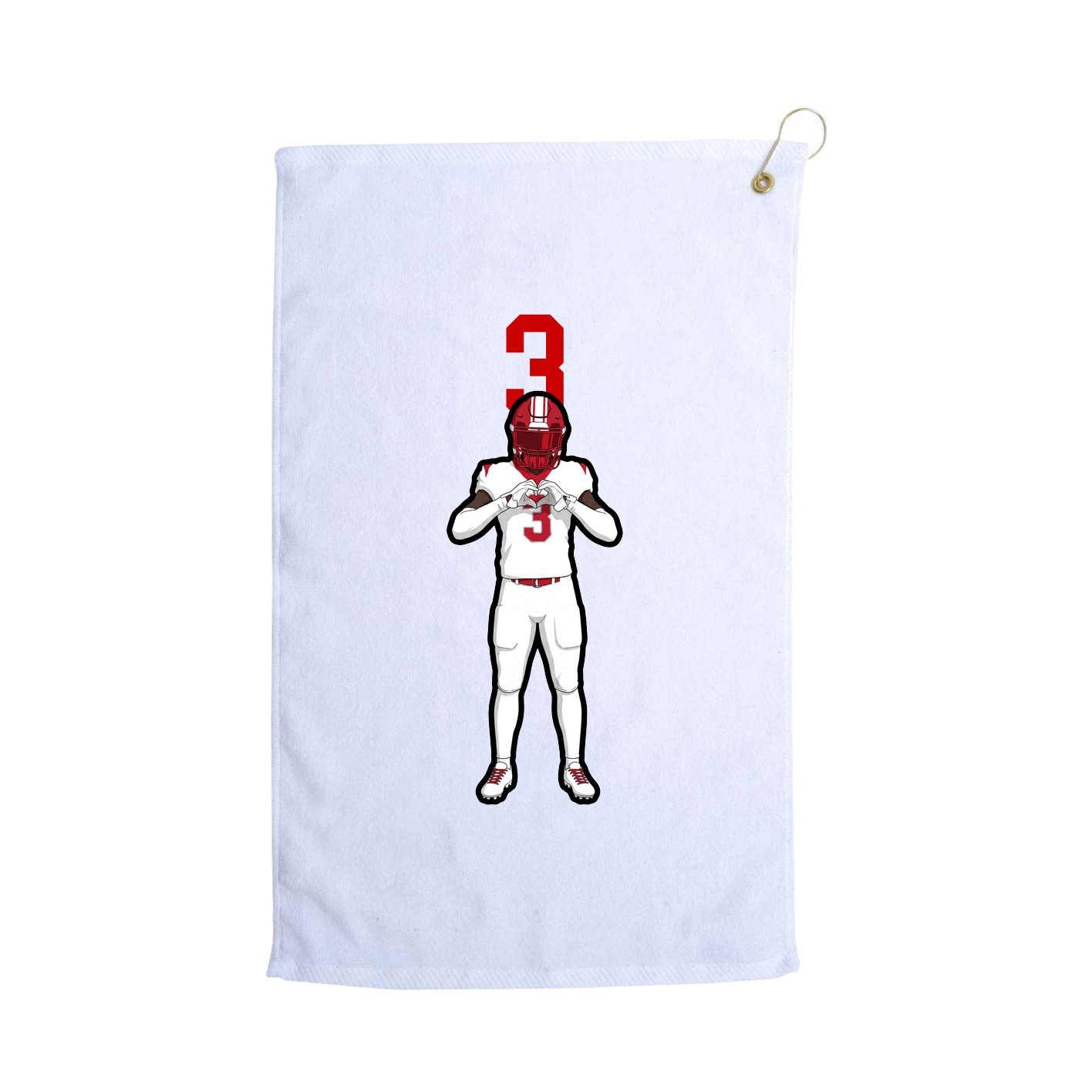 Golf Towel — Number Top in White