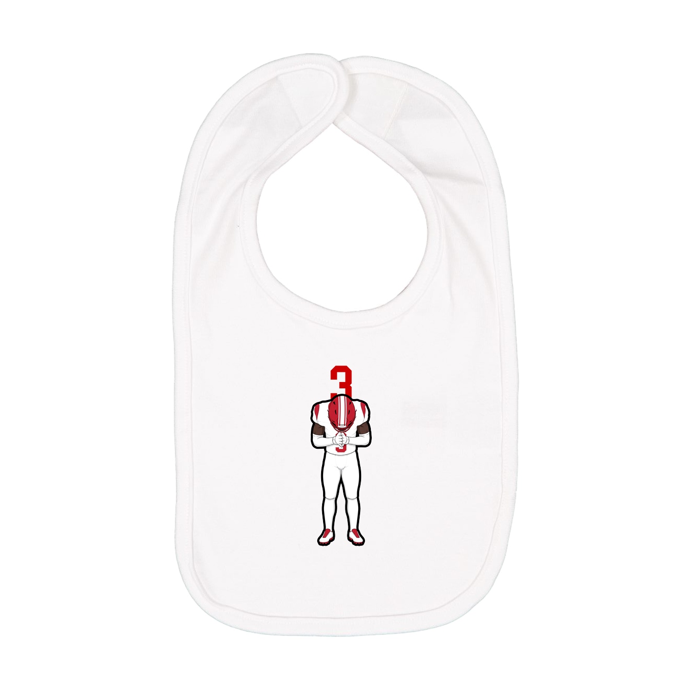 Infant Bib — Number Top in White