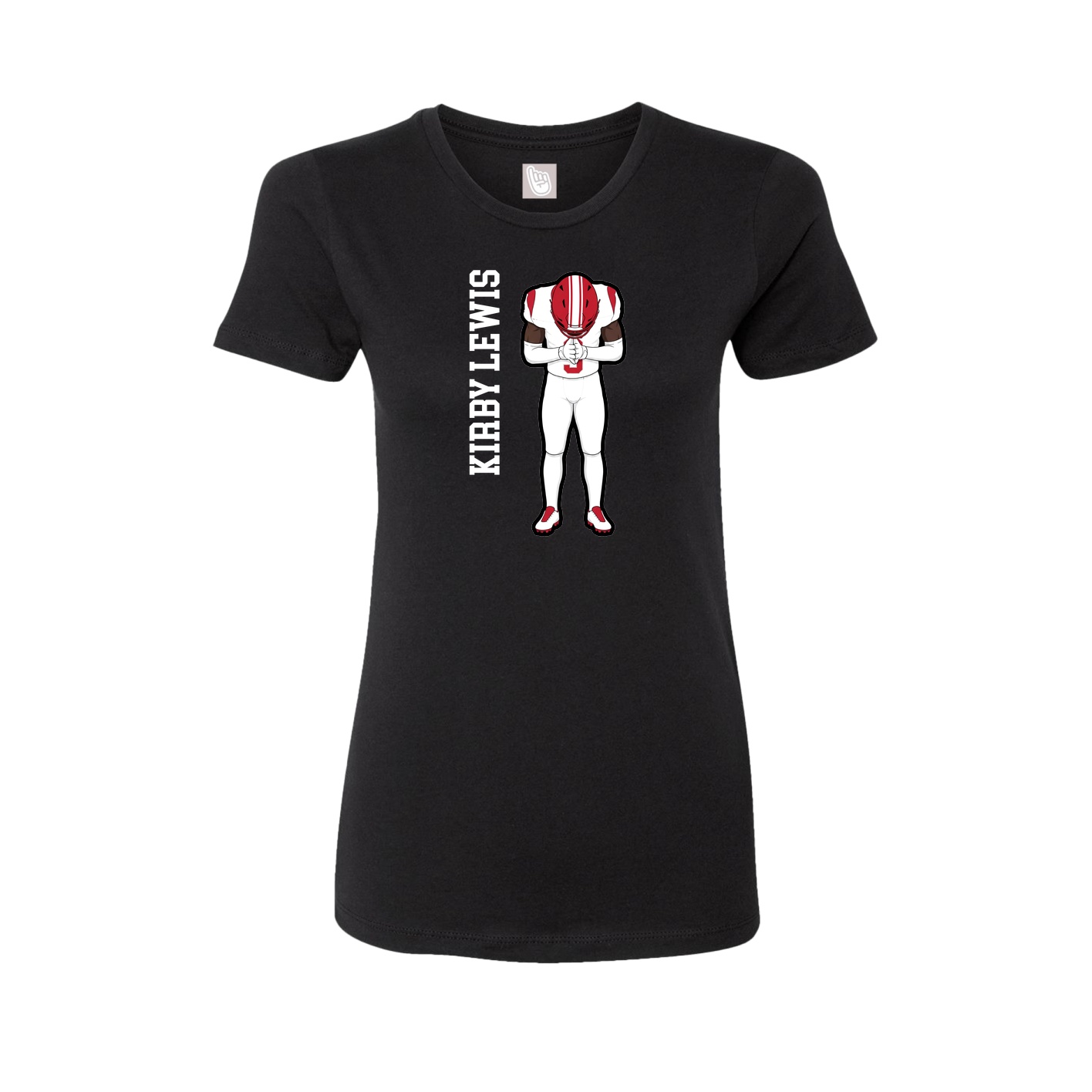 Fitted Women's Tee — Name Vertical in Black