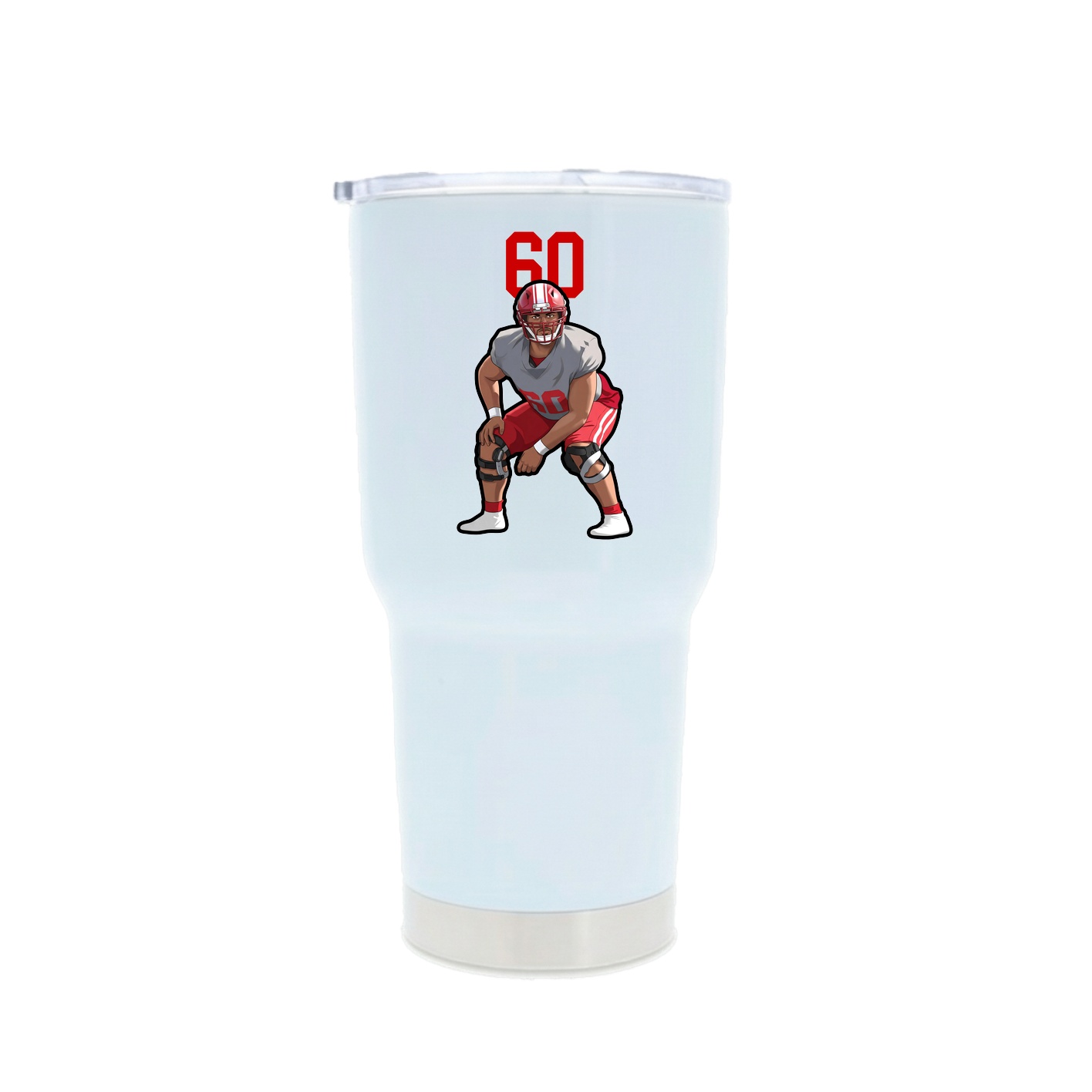 30oz Stainless Steel Tumbler — Number Top in White