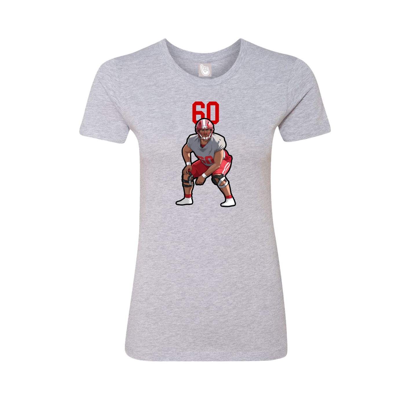 Fitted Women's Tee — Number Top in Grey