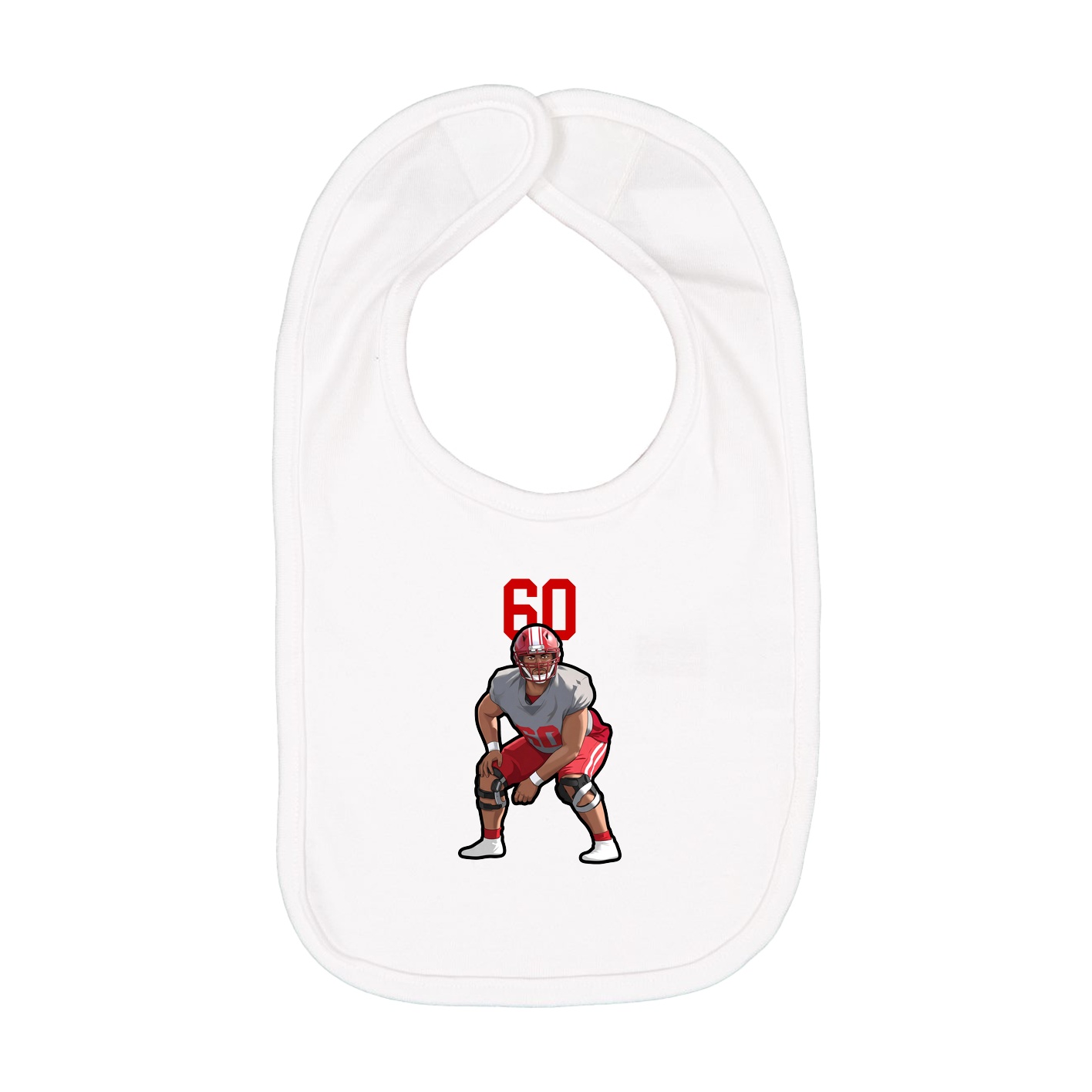 Infant Bib — Number Top in White