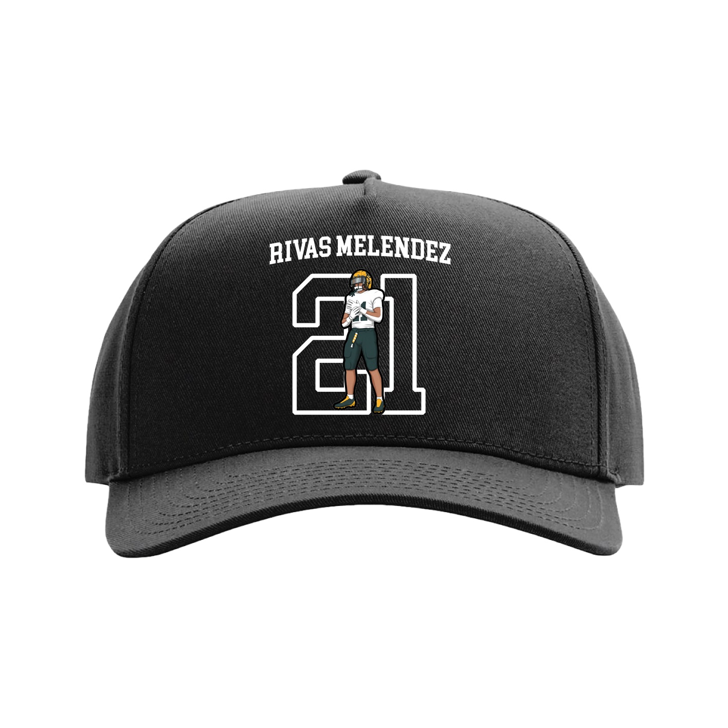 Full Fabric Five-Panel Champ Cap — Shirsey in Black