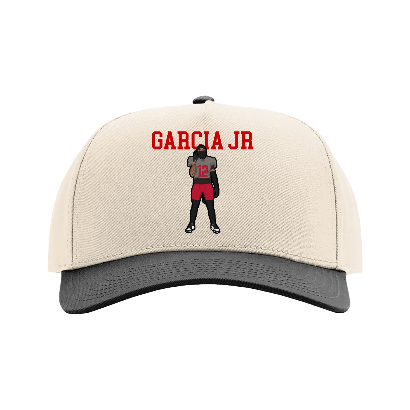 Full Fabric Five-Panel Champ Cap — Shirsey in Cream/Black