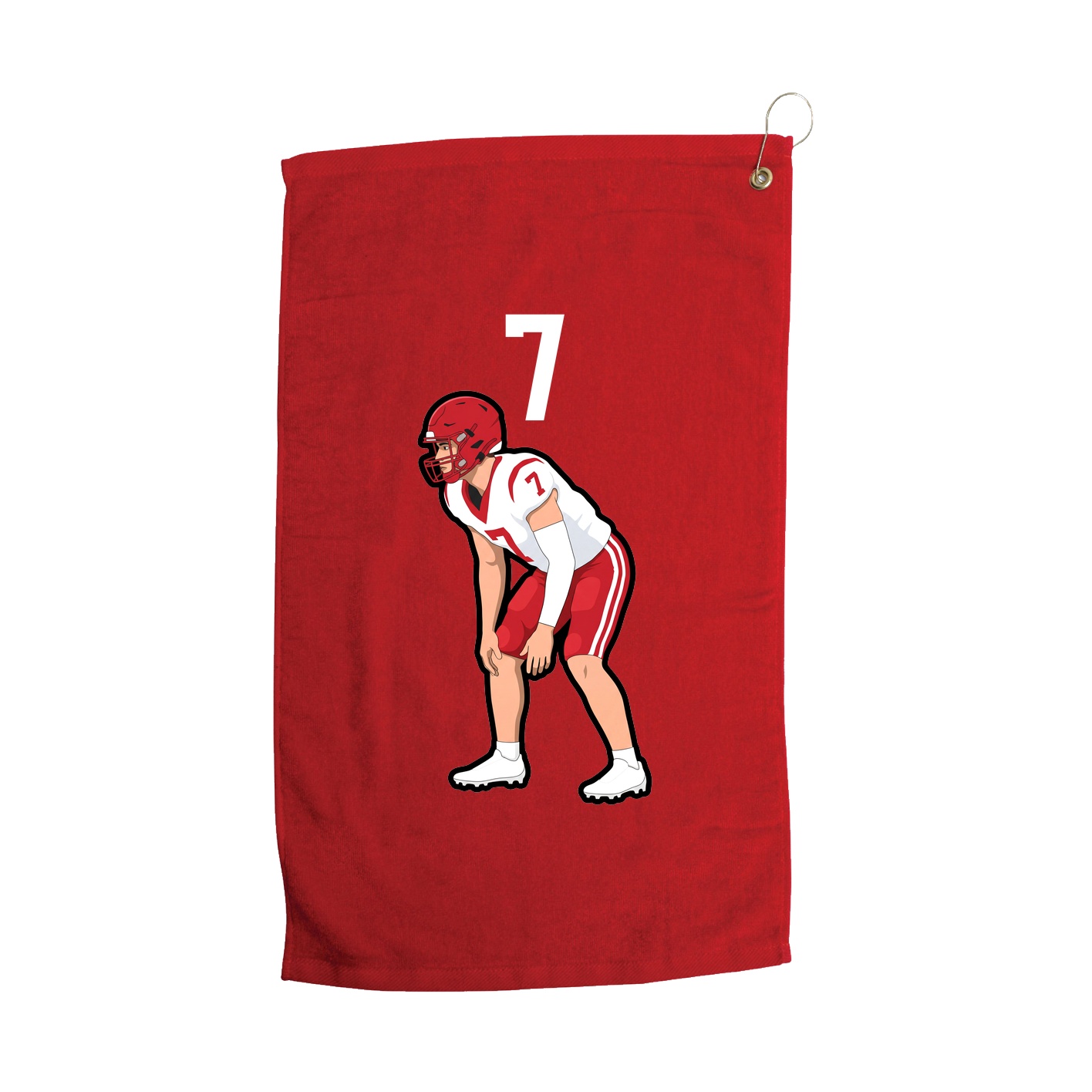 Golf Towel — Number Top in Red