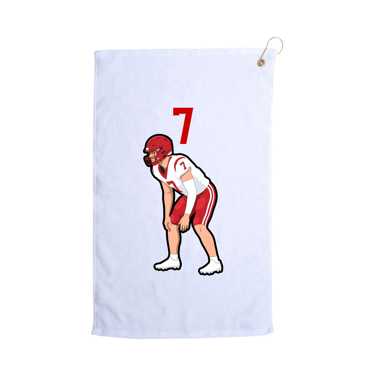 Golf Towel — Number Top in White
