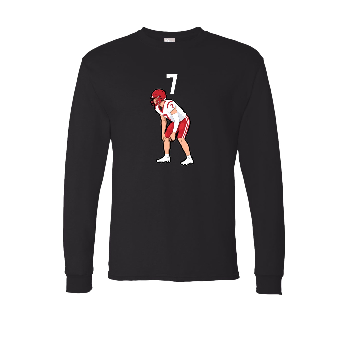 Long Sleeve Tee — Number Top in Black