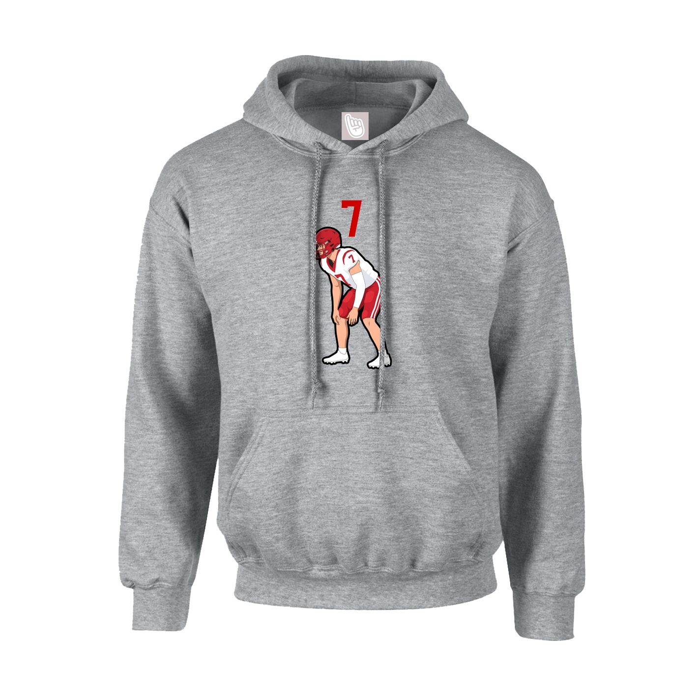 Hoodie — Number Top in Grey