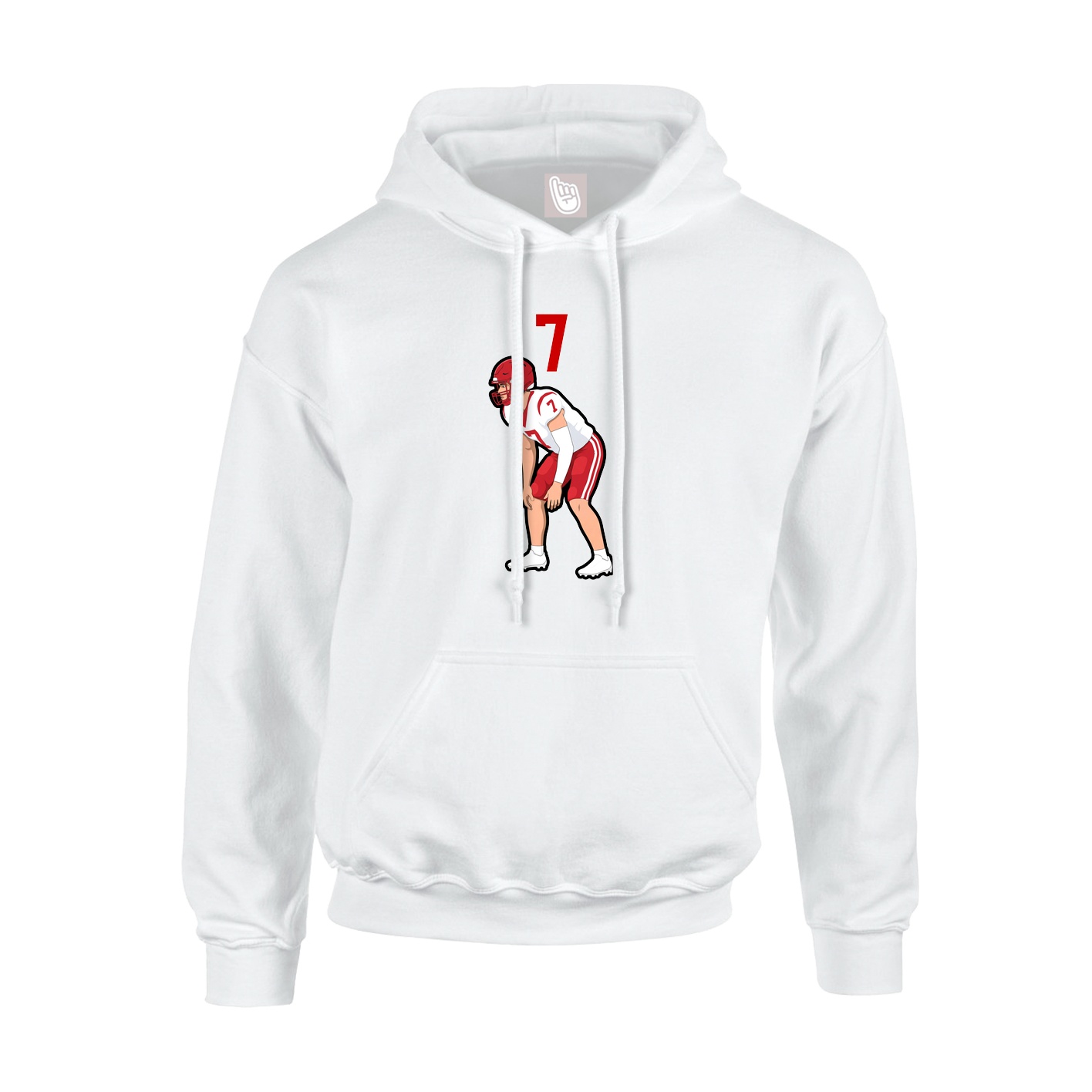 Hoodie — Number Top in White
