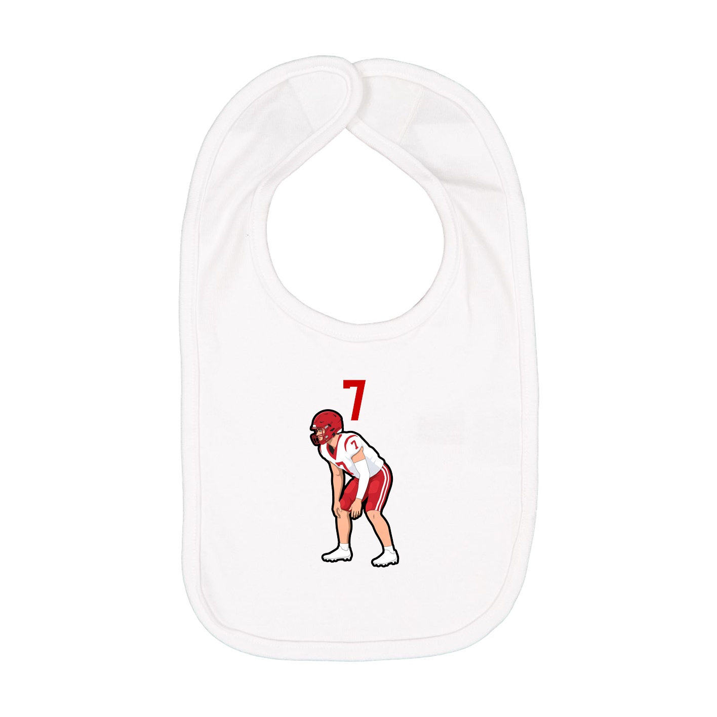 Infant Bib — Number Top in White