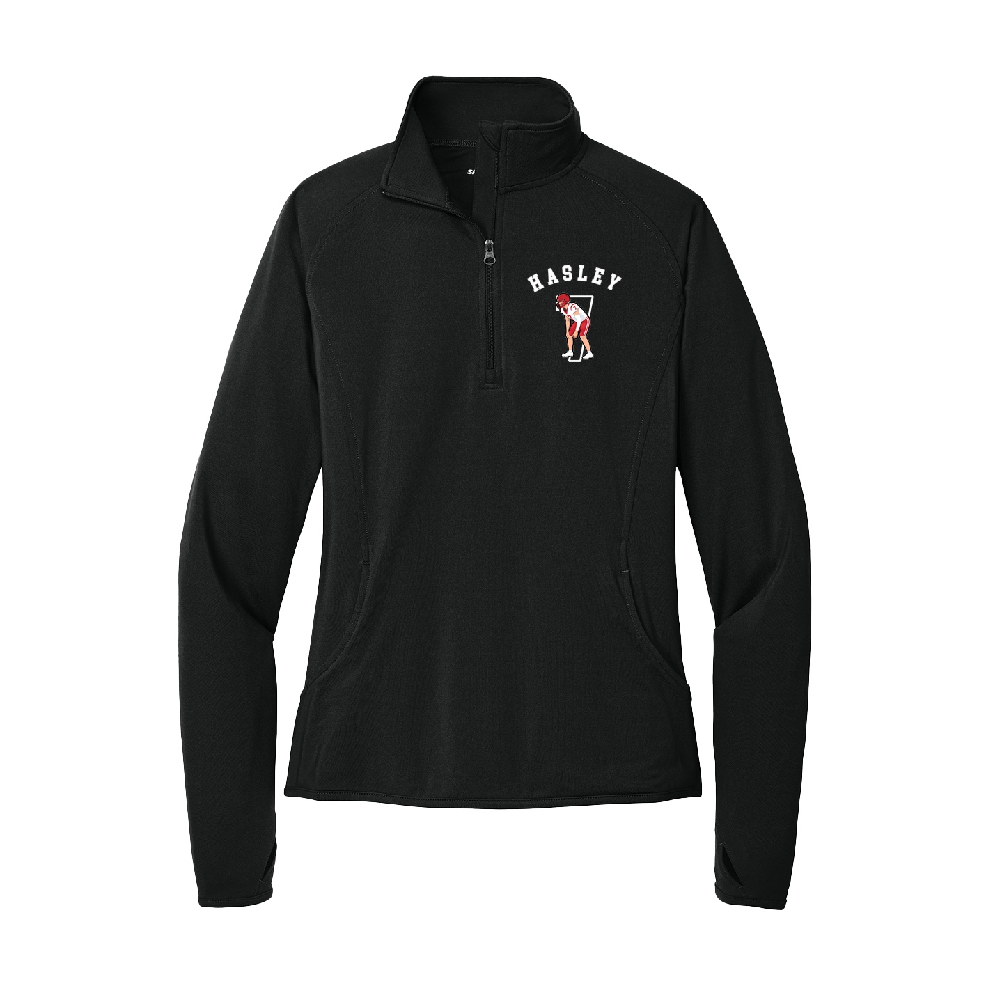 Women's Q-Zip Pullover — Shirsey Arch in Black