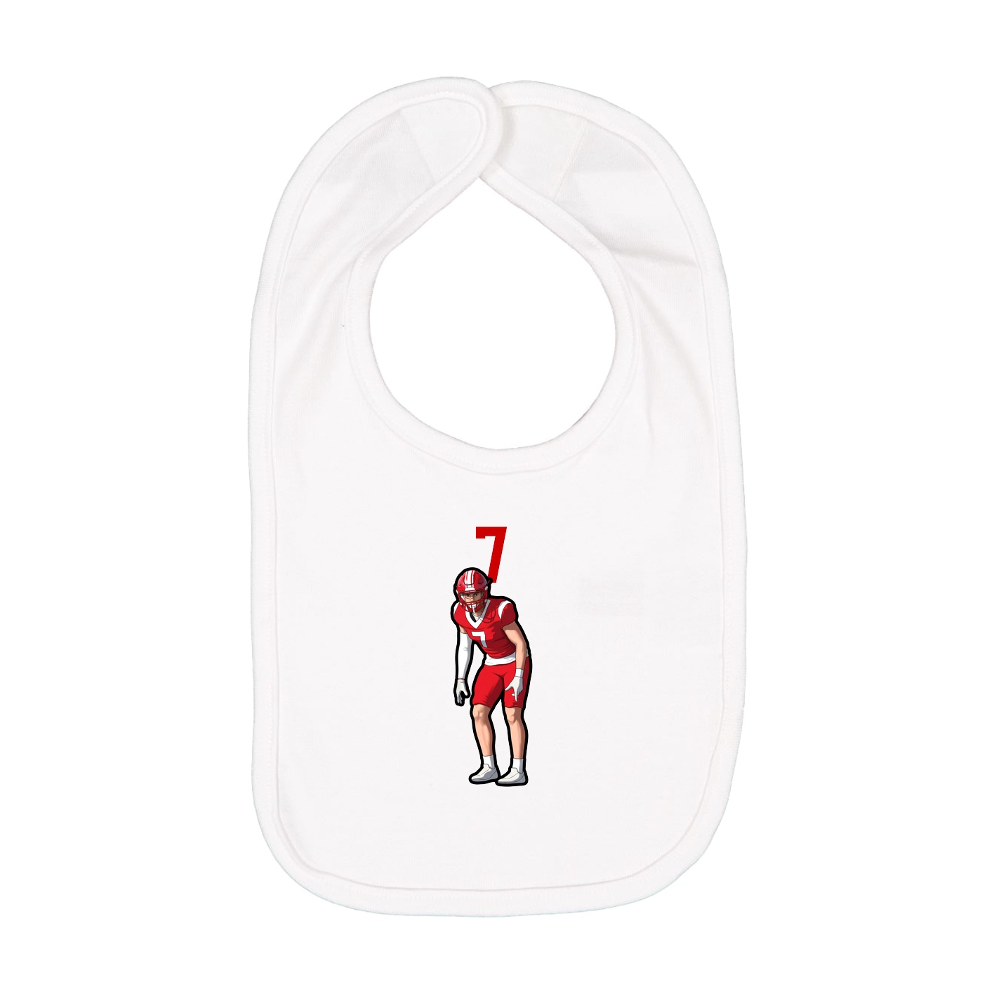 Infant Bib — Number Top in White