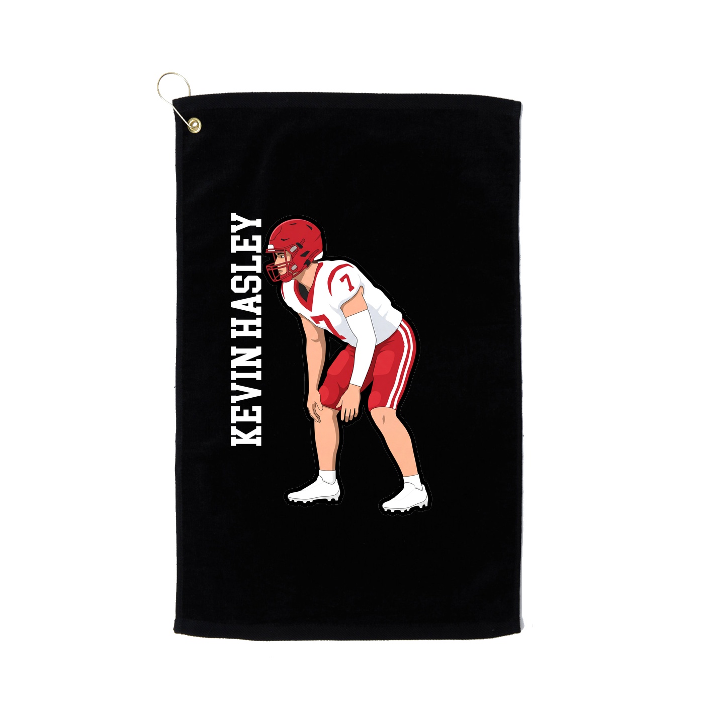 Golf Towel — Name Vertical in Black