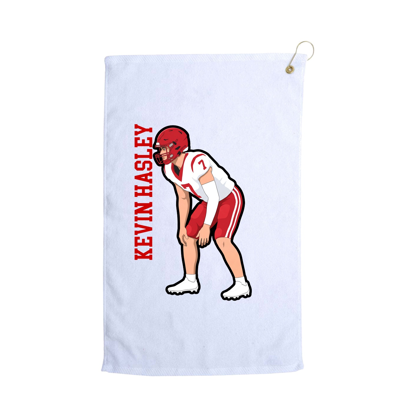 Golf Towel — Name Vertical in White