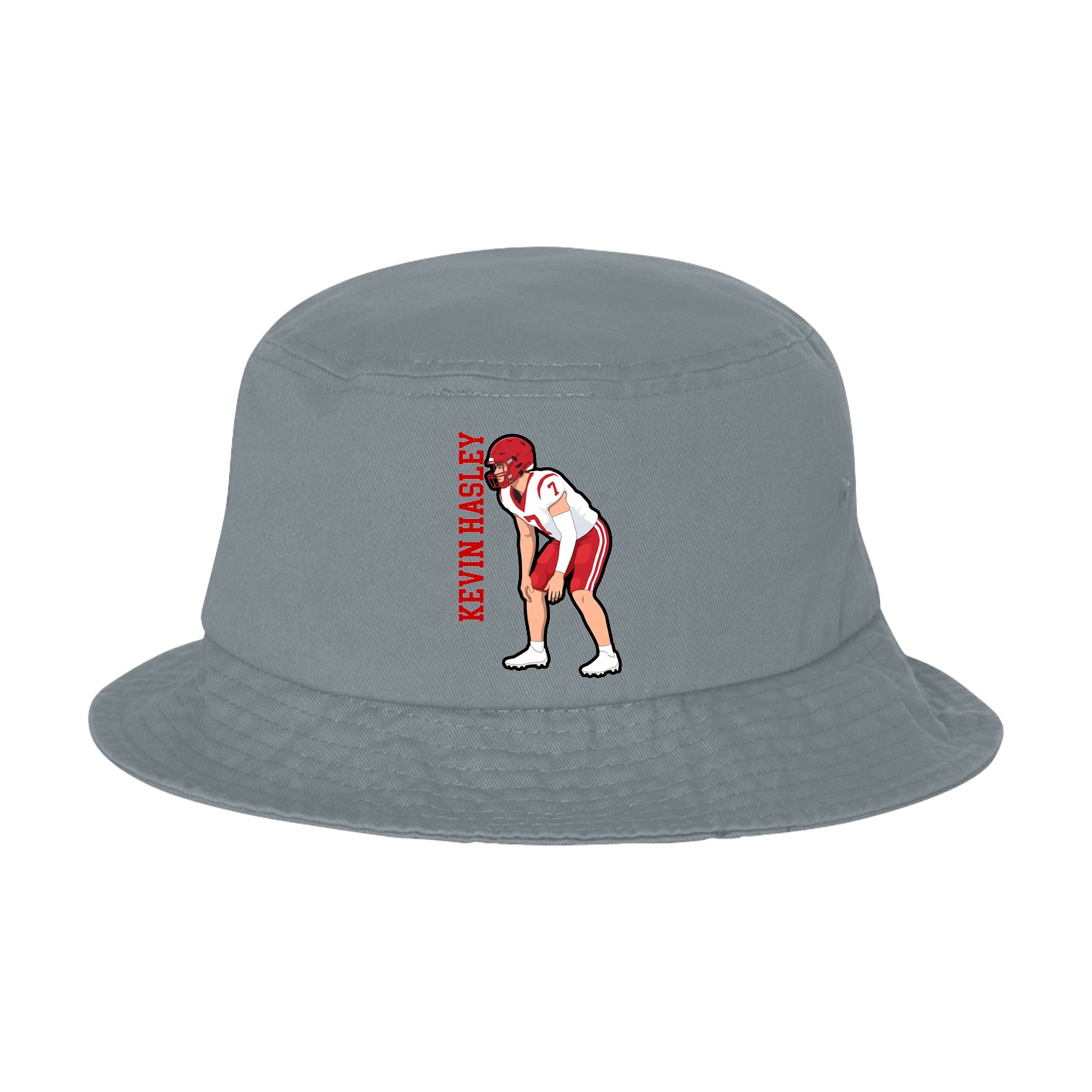 Bucket Cap — Name Vertical in Grey